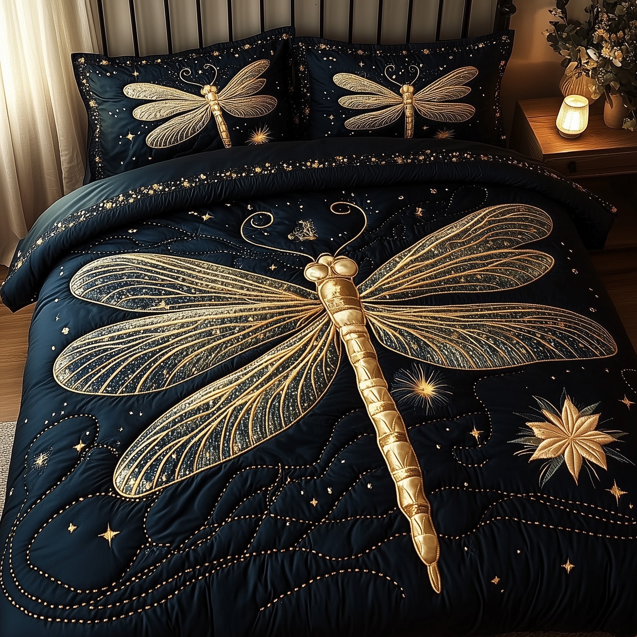 Mystic Dragonfly 3-Piece Quilted Bedding Set GFTONL4174