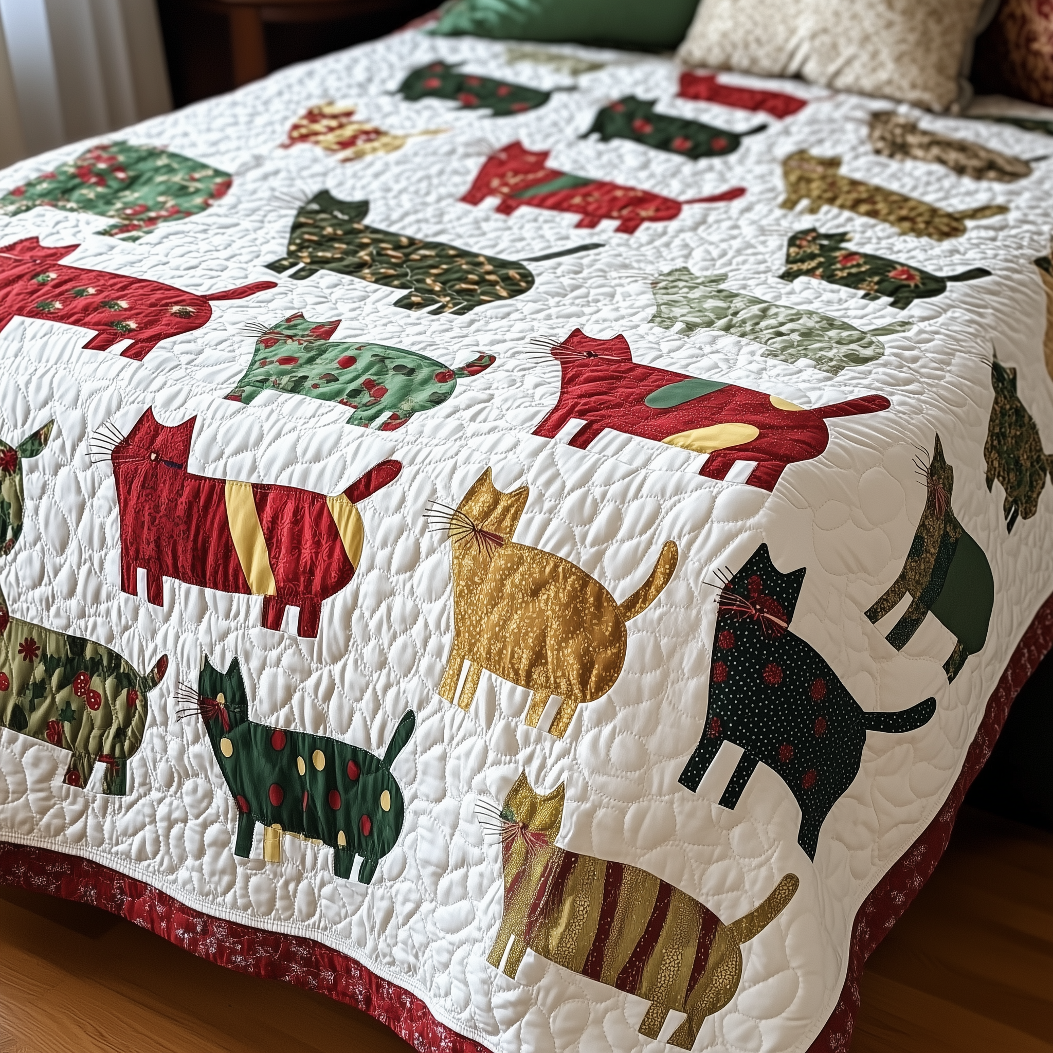 Festive Cat Quilted Blanket GFTONL424