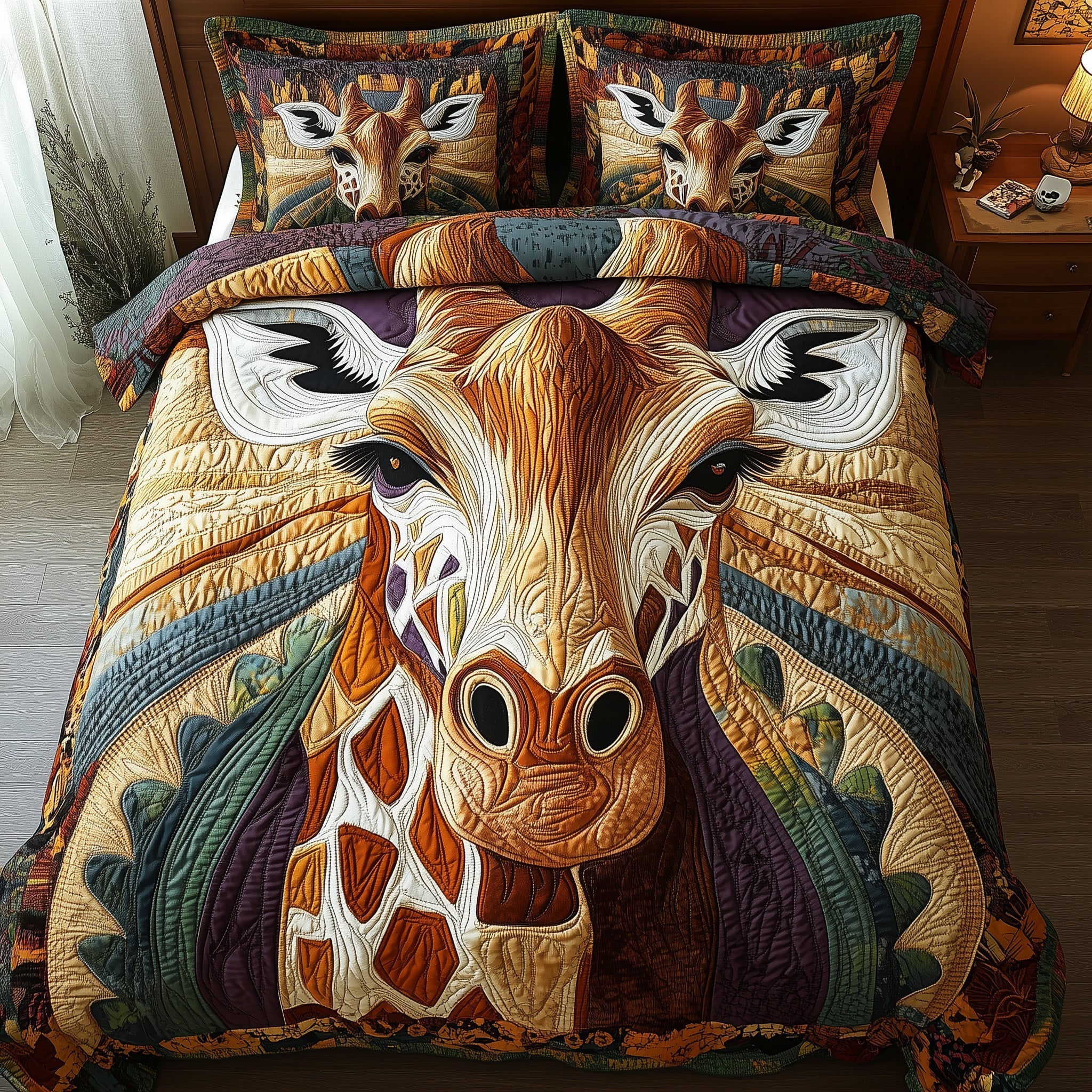 Majestic Giraffe 3-Piece Quilted Bedding Set GFTONL4242