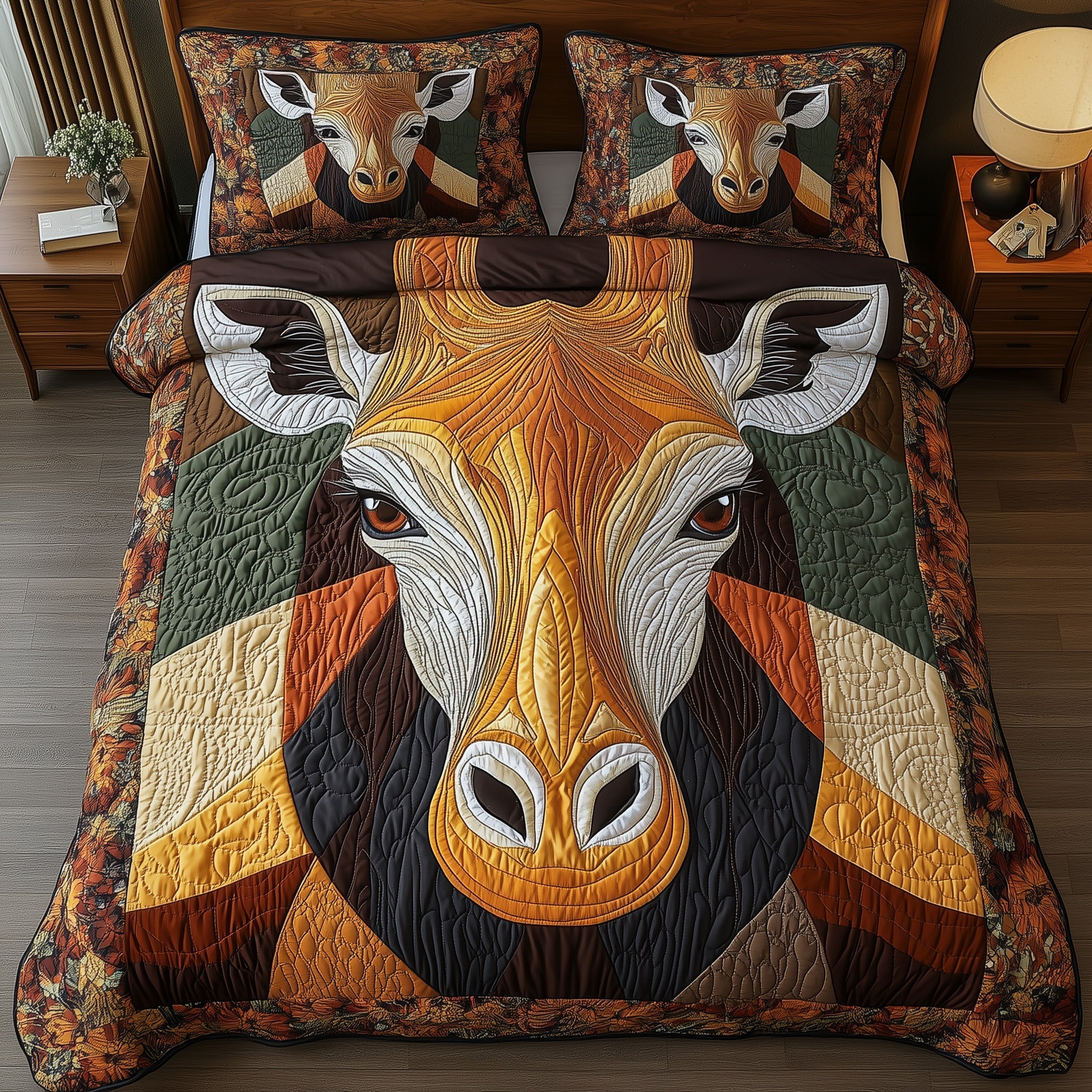 Gentle Giraffe 3-Piece Quilted Bedding Set GFTONL4246