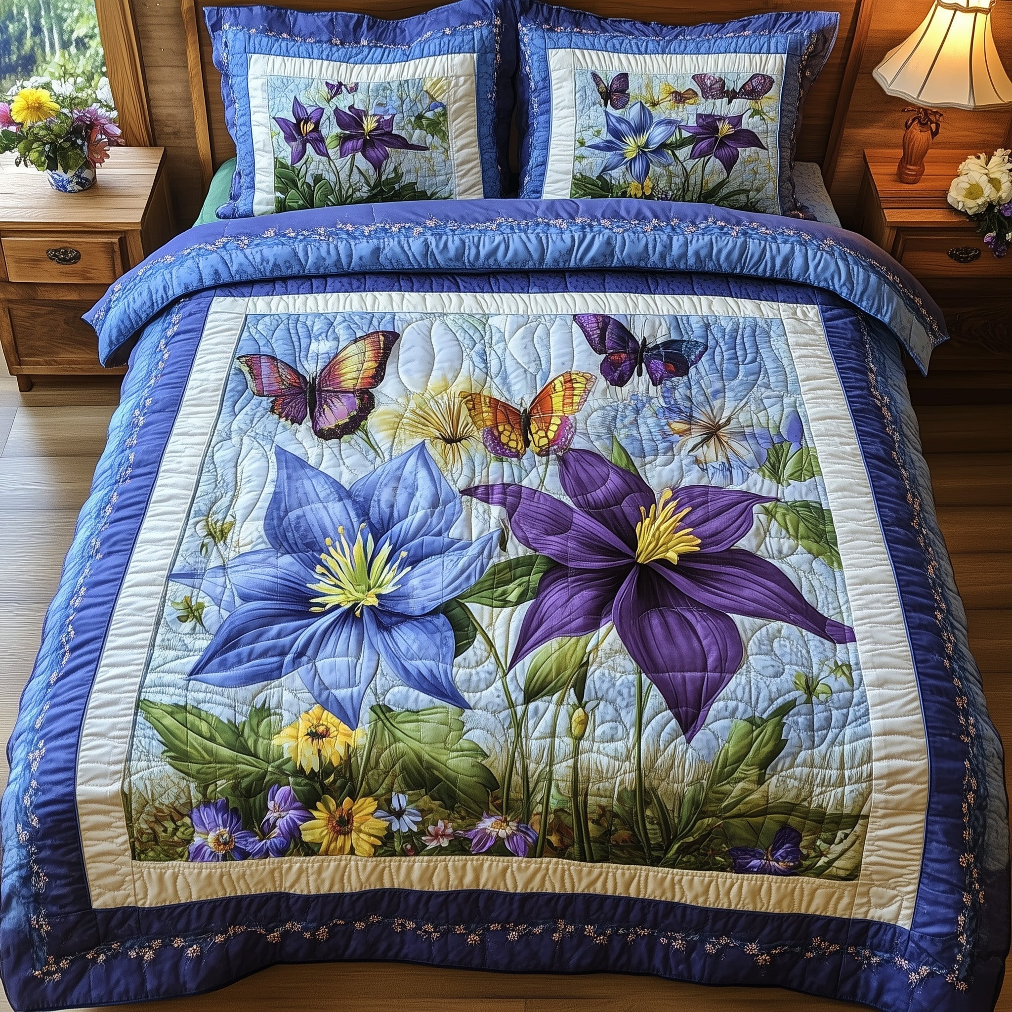 Columbine Charm 3-Piece Quilted Bedding Set GFTONL4280