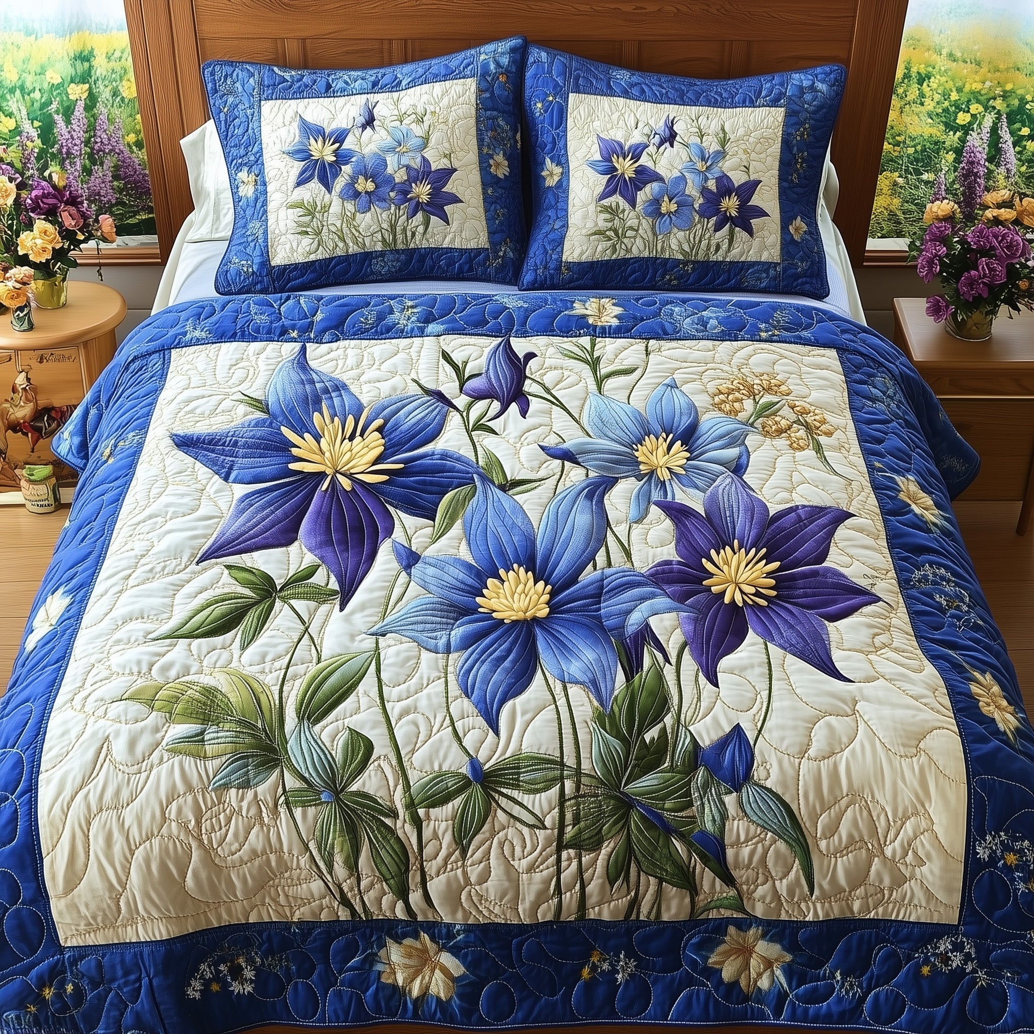 Columbine Charm 3-Piece Quilted Bedding Set GFTONL4287