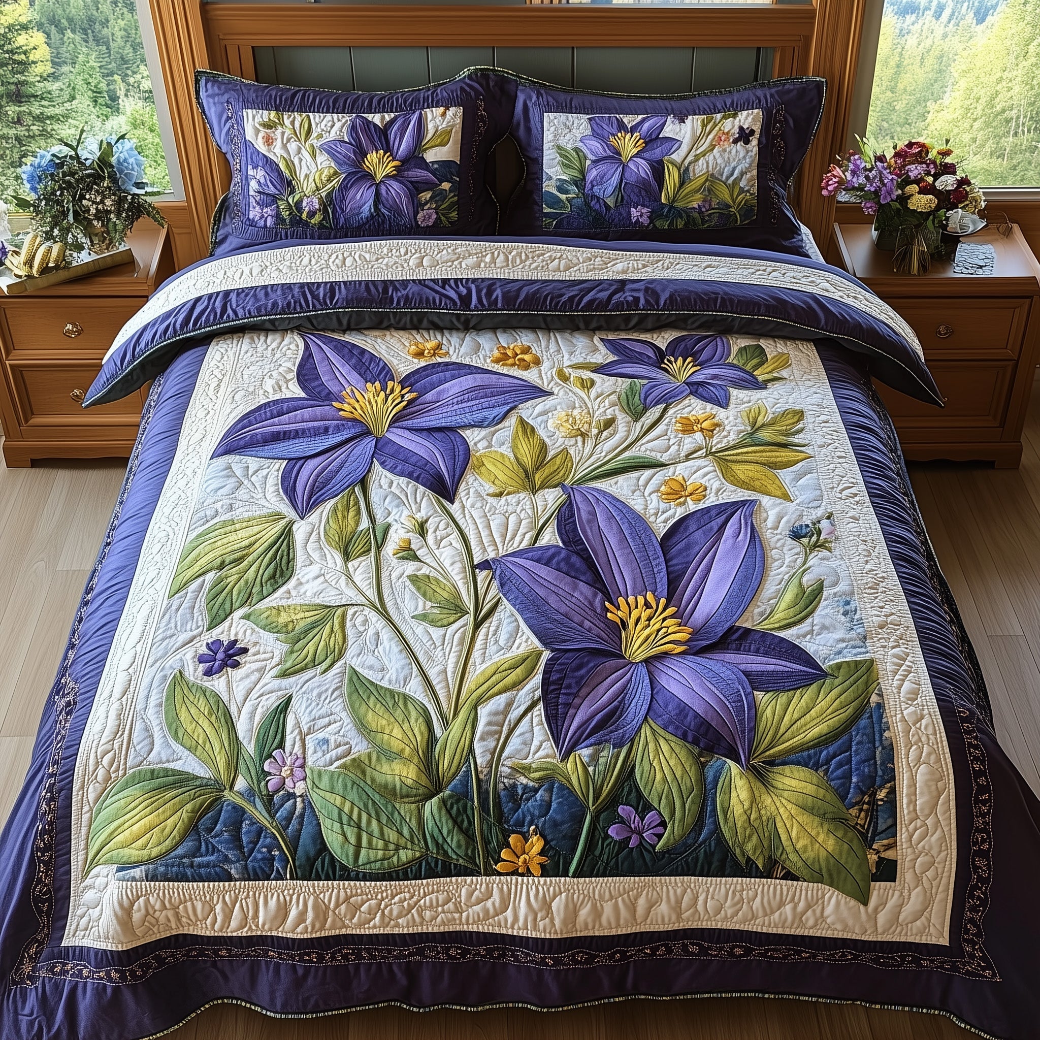 Columbine Charm 3-Piece Quilted Bedding Set GFTONL4289