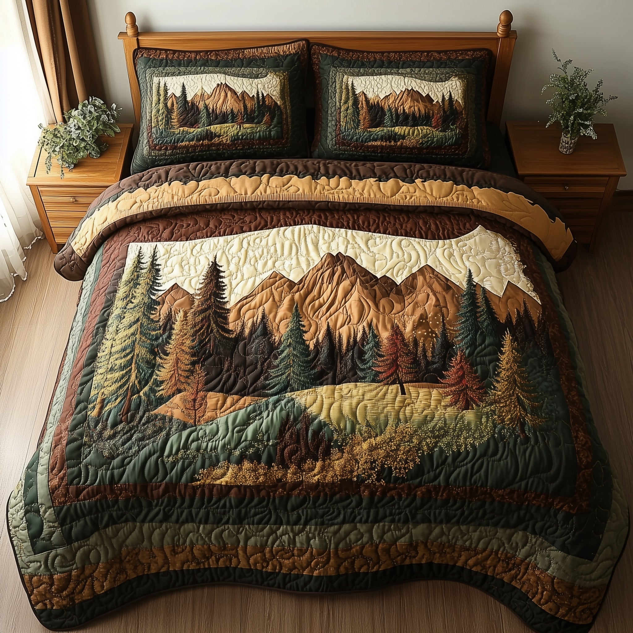 Rustic Woodland 3-Piece Quilted Bedding Set GFTONL4367