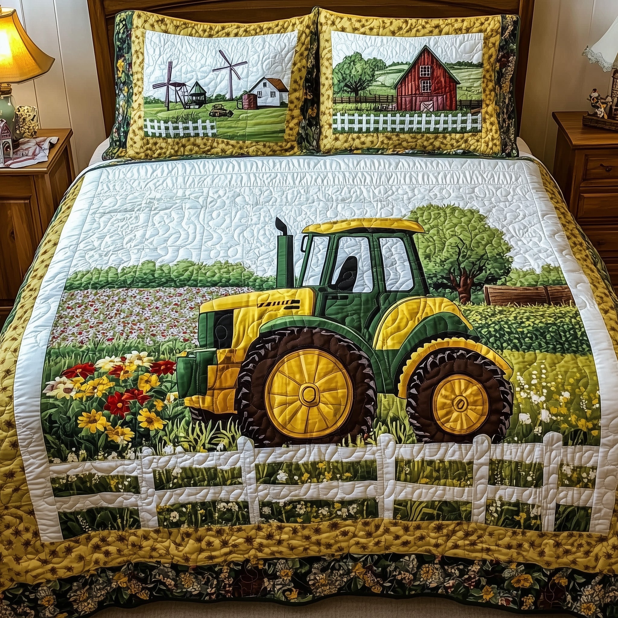 Tractor Dream 3-Piece Quilted Bedding Set GFTONL4759