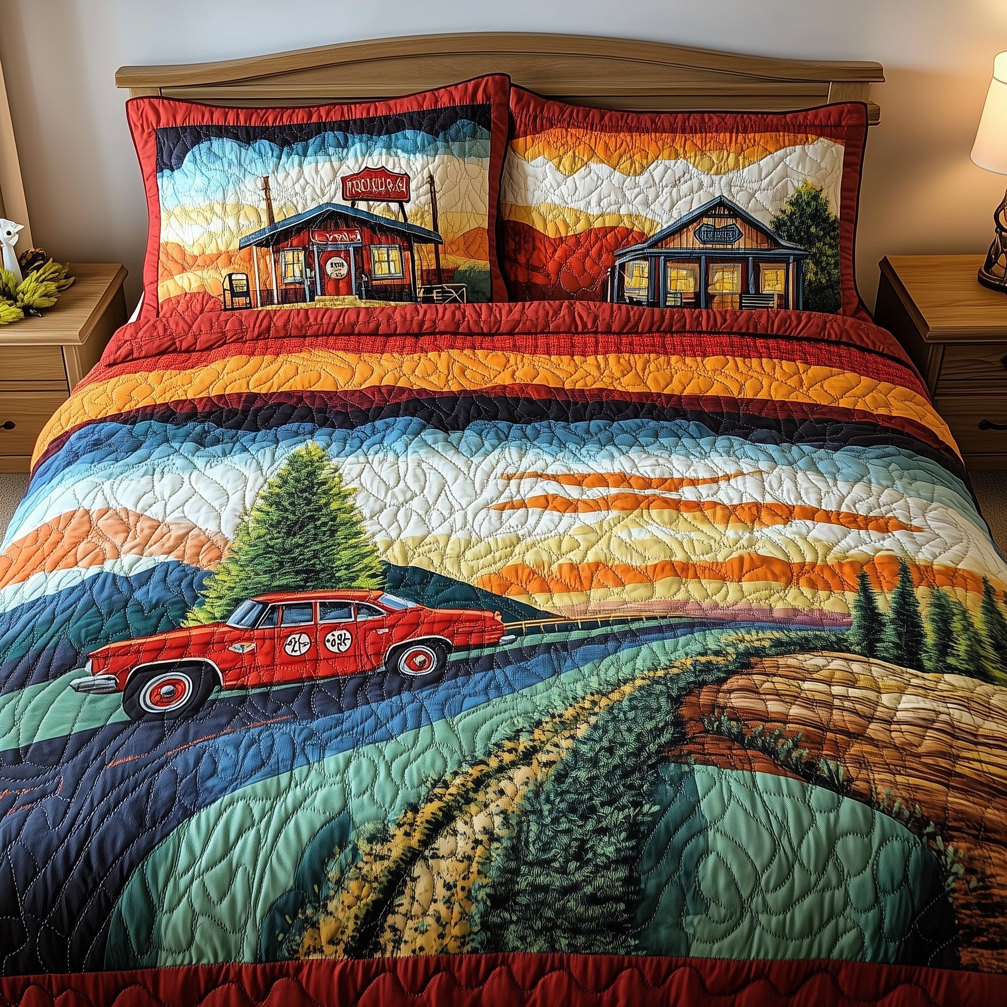 Route 66 3-Piece Quilted Bedding Set GFTONL4771