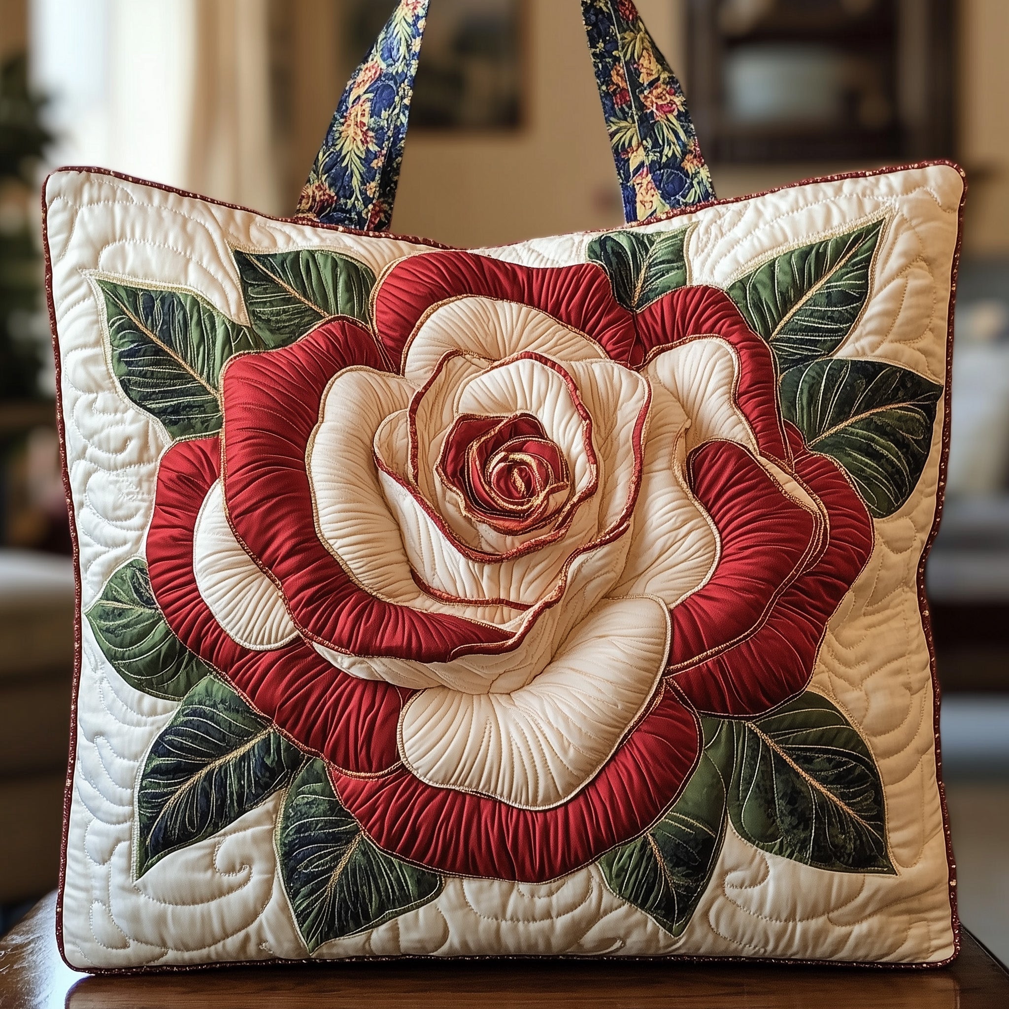 Rose Charm Quilted Tote Bag GFTONL4850