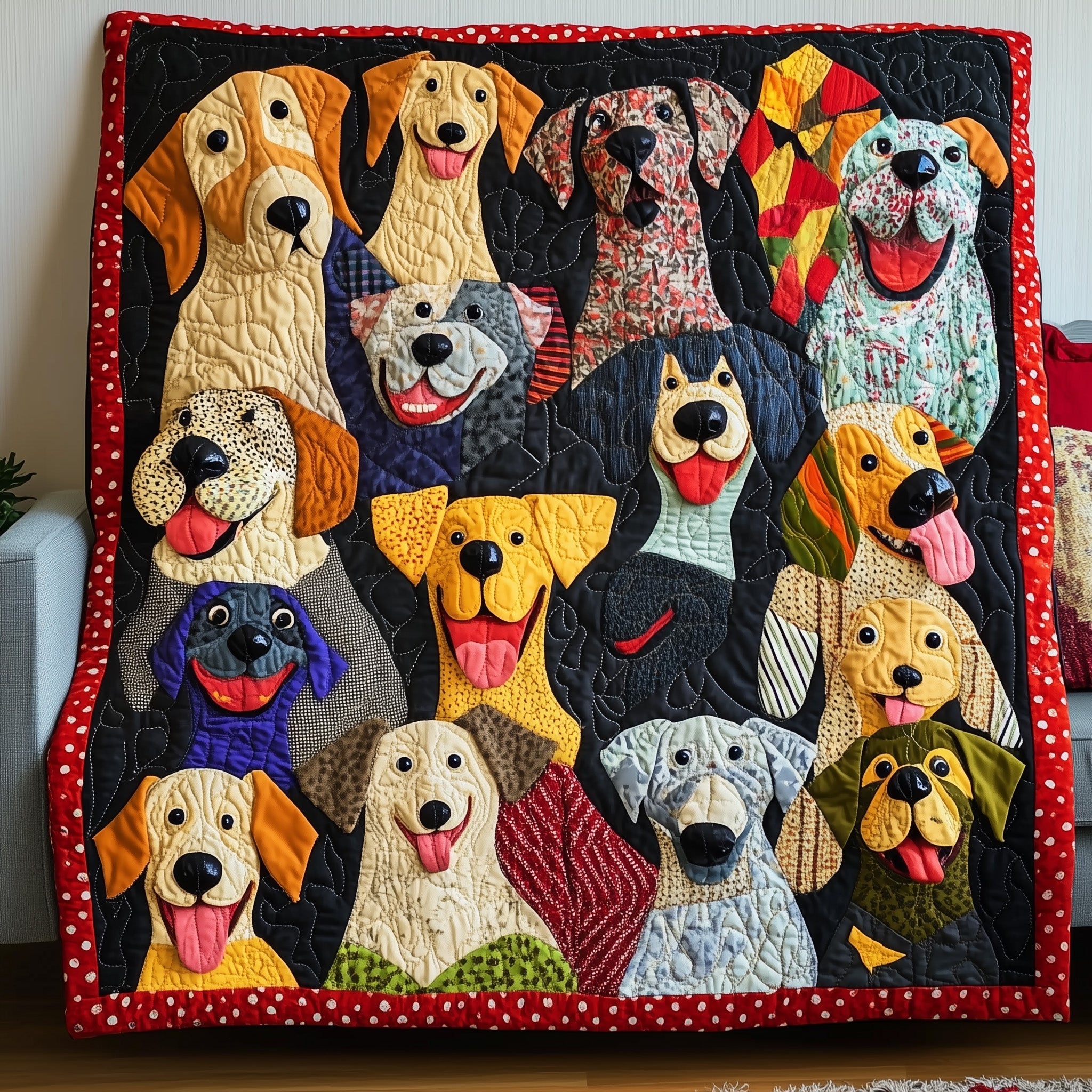 Funky Dog Quilted Blanket GFTONL4891