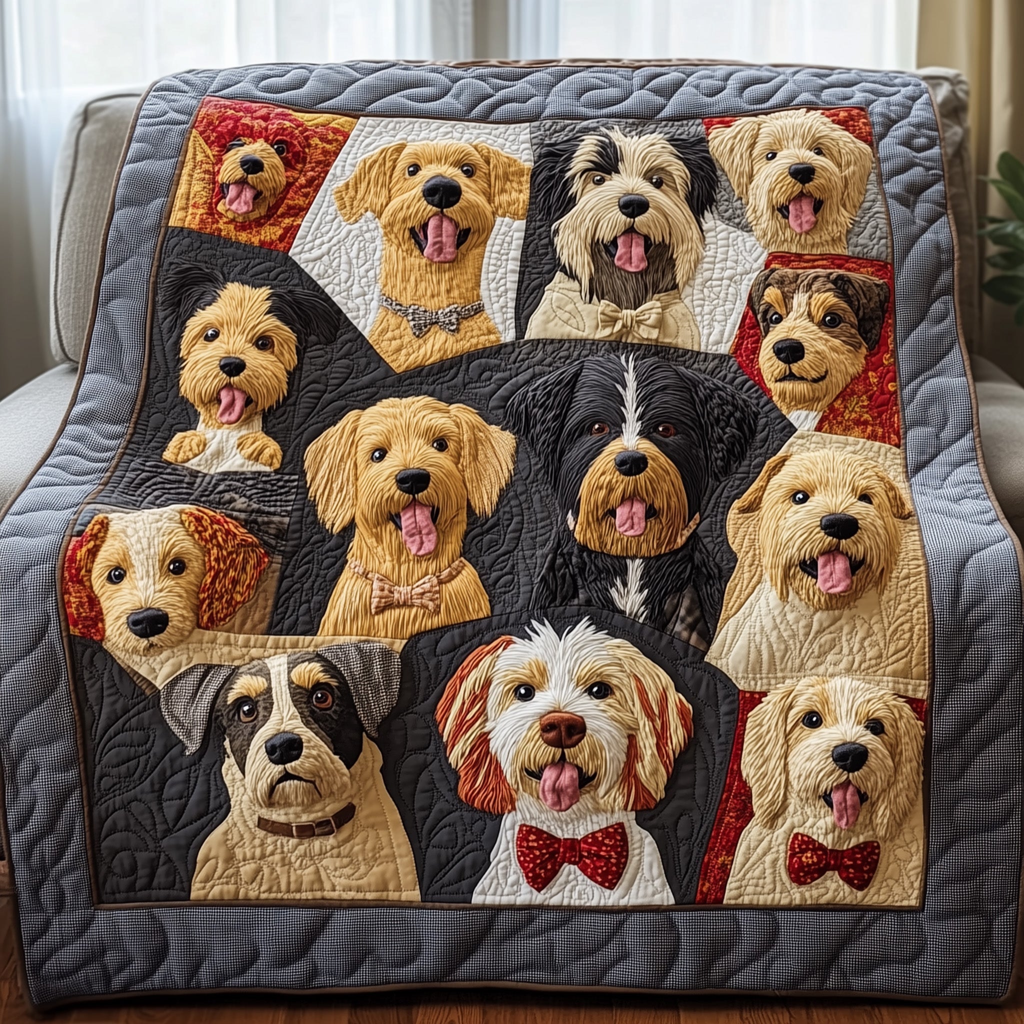 Funky Dog Quilted Blanket GFTONL4893