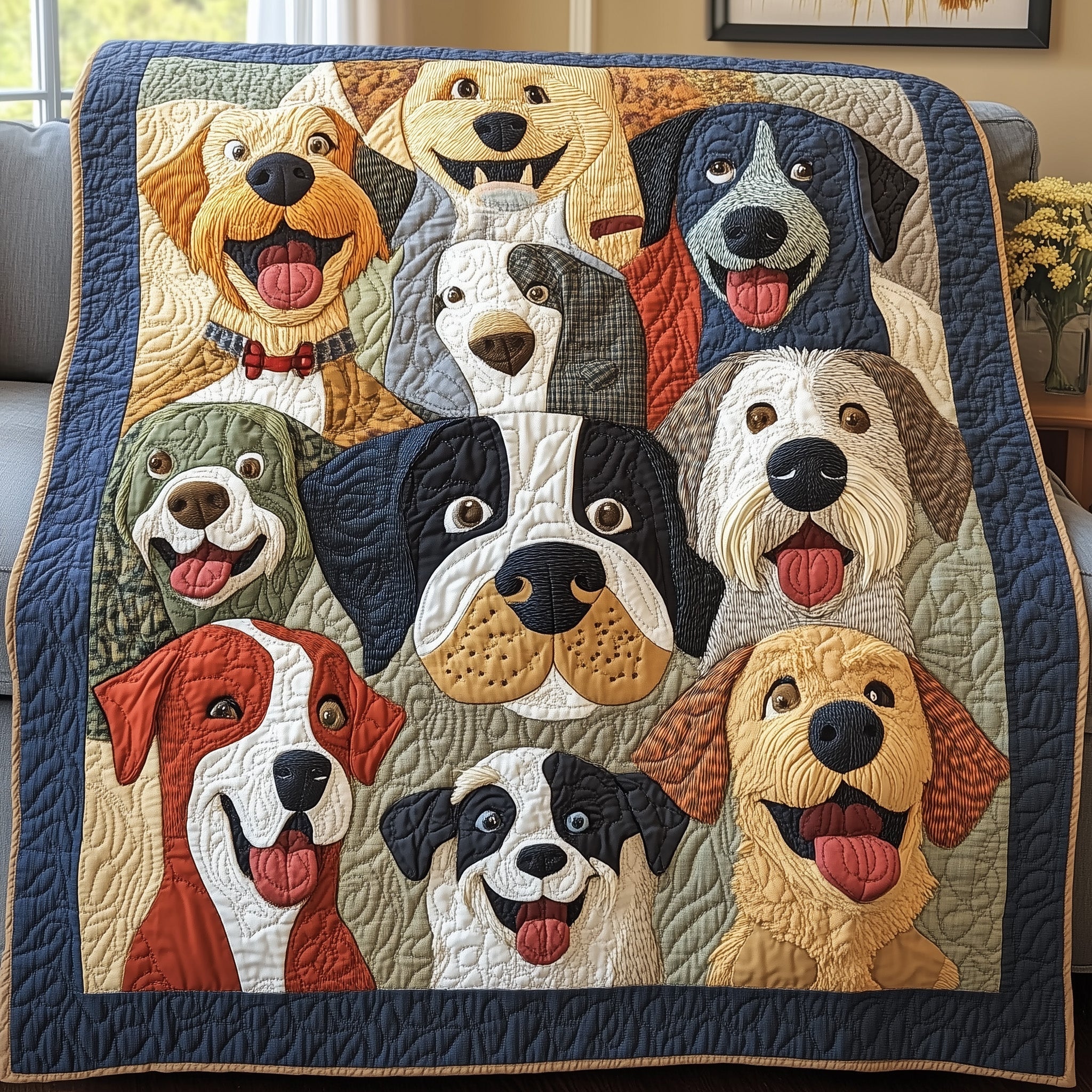 Funky Dog Quilted Blanket GFTONL4895