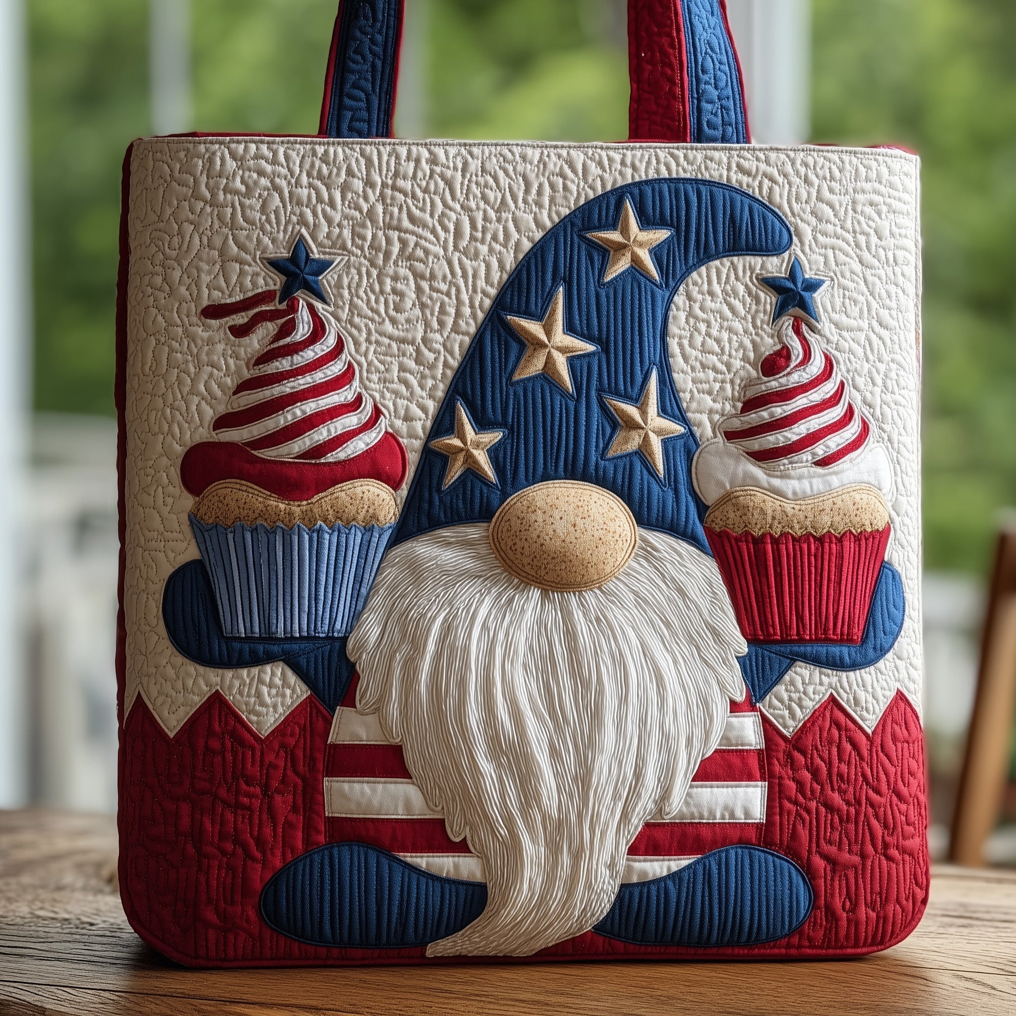 Patriotic Gnome Quilted Tote Bag GFTONL4933