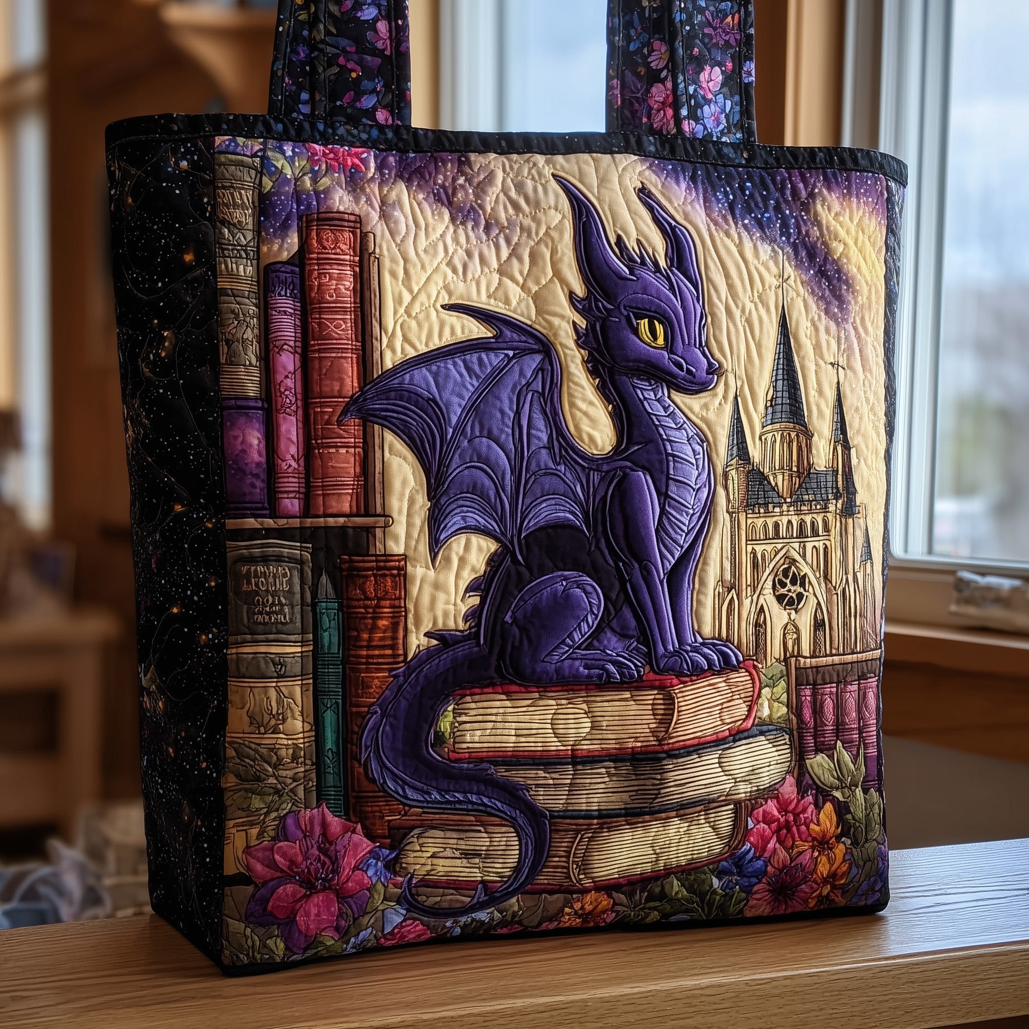 Purple Dragon Quilted Tote Bag GFTONL5032