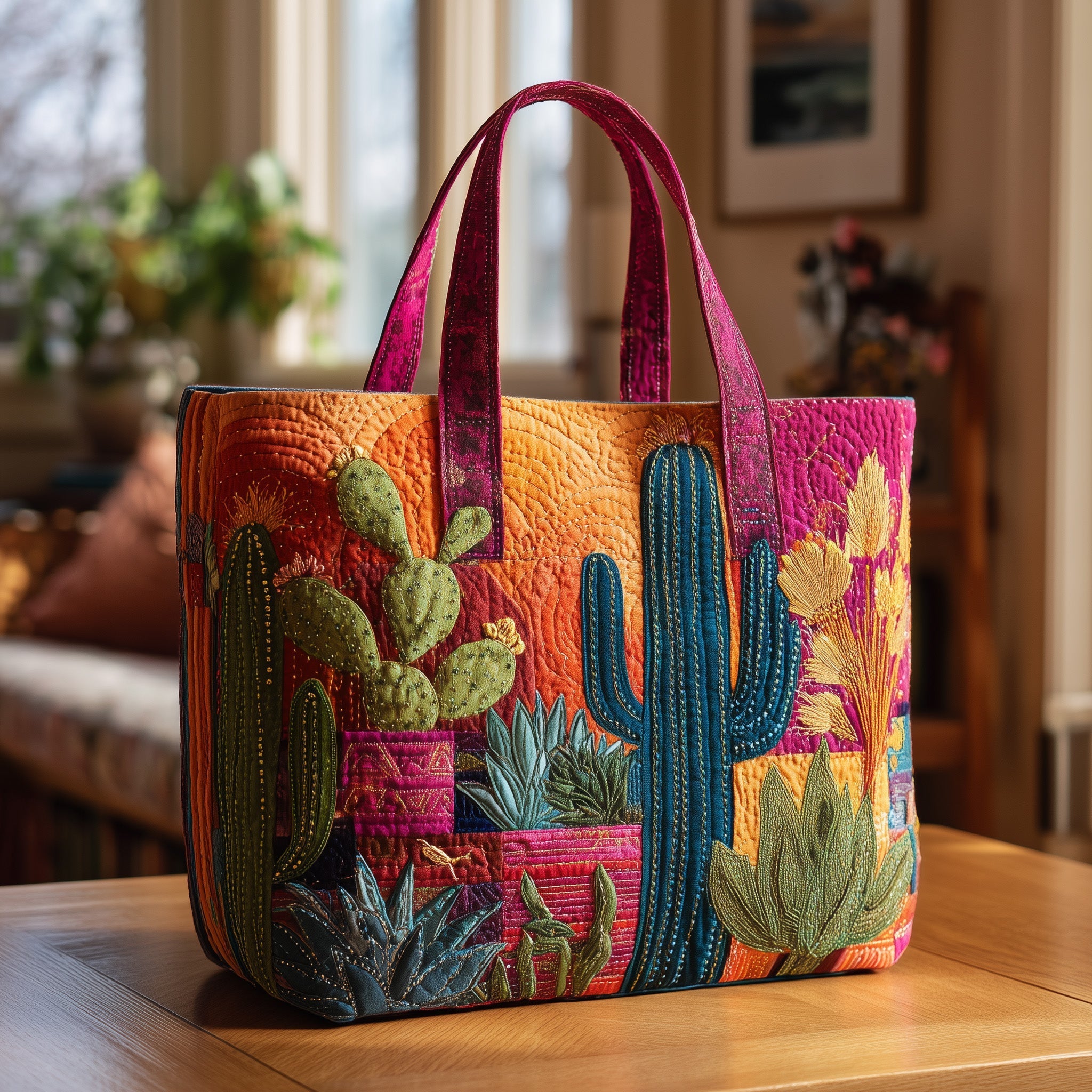 Cacti Garden Quilted Tote Bag GFTONL5061