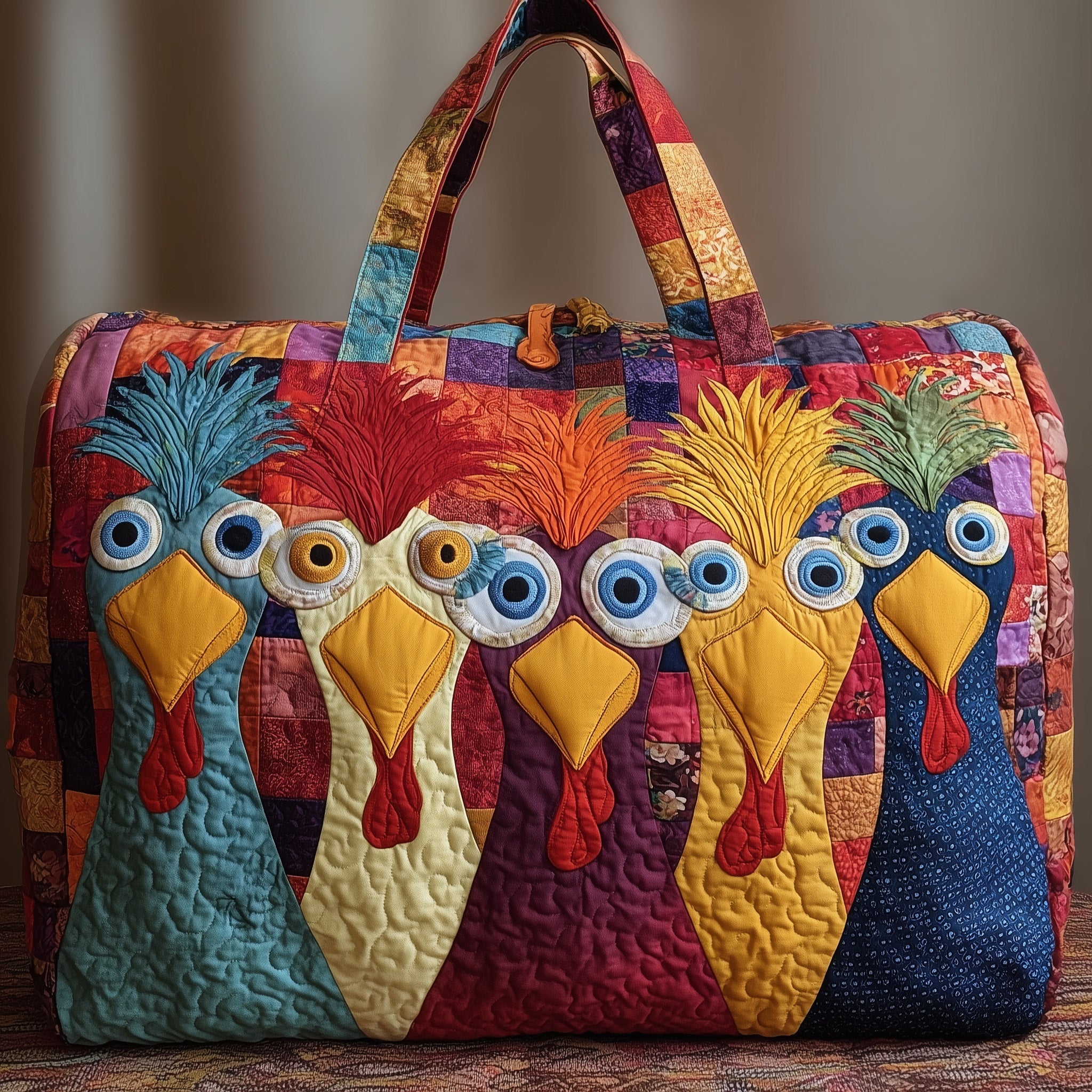 Whimsical Chicken Quilted Duffle Bag GFTONL5119