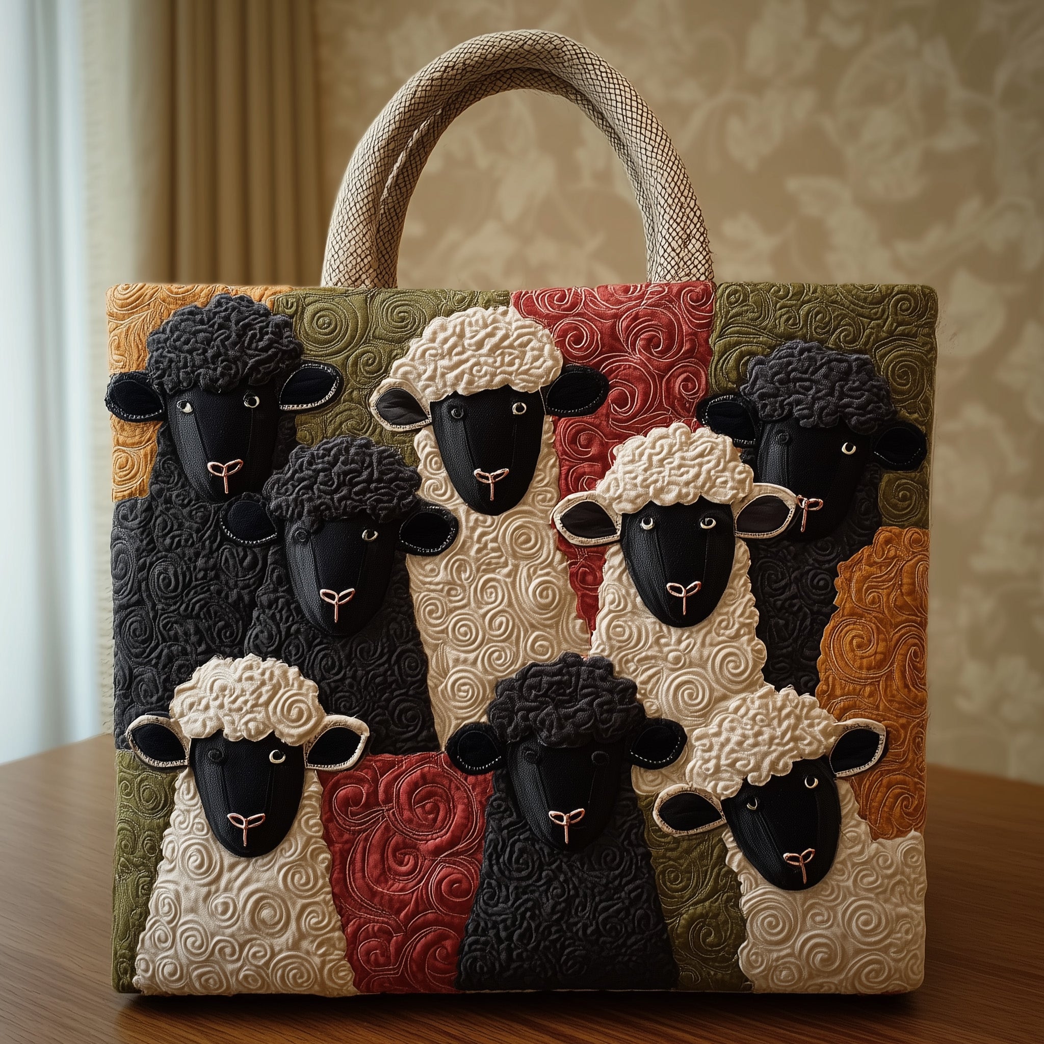 Colorful Sheep Quilted Tote Bag GFTONL5244