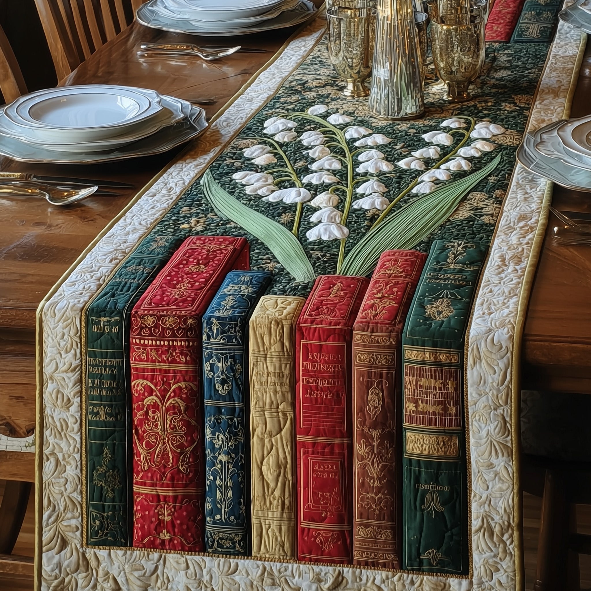 Lily Of The Valley Quilted Table Runner GFTONL5372