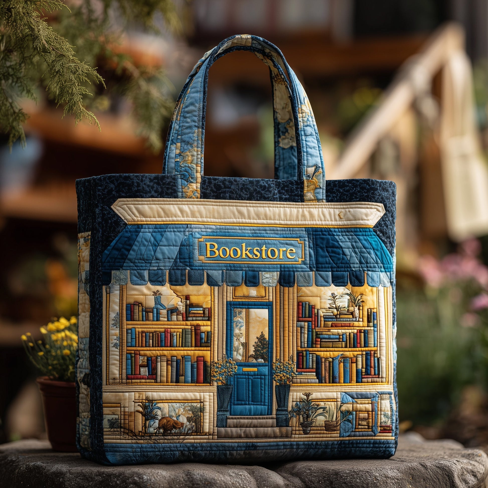 Charming BookstoreQuilted Tote Bag GFTONL5484