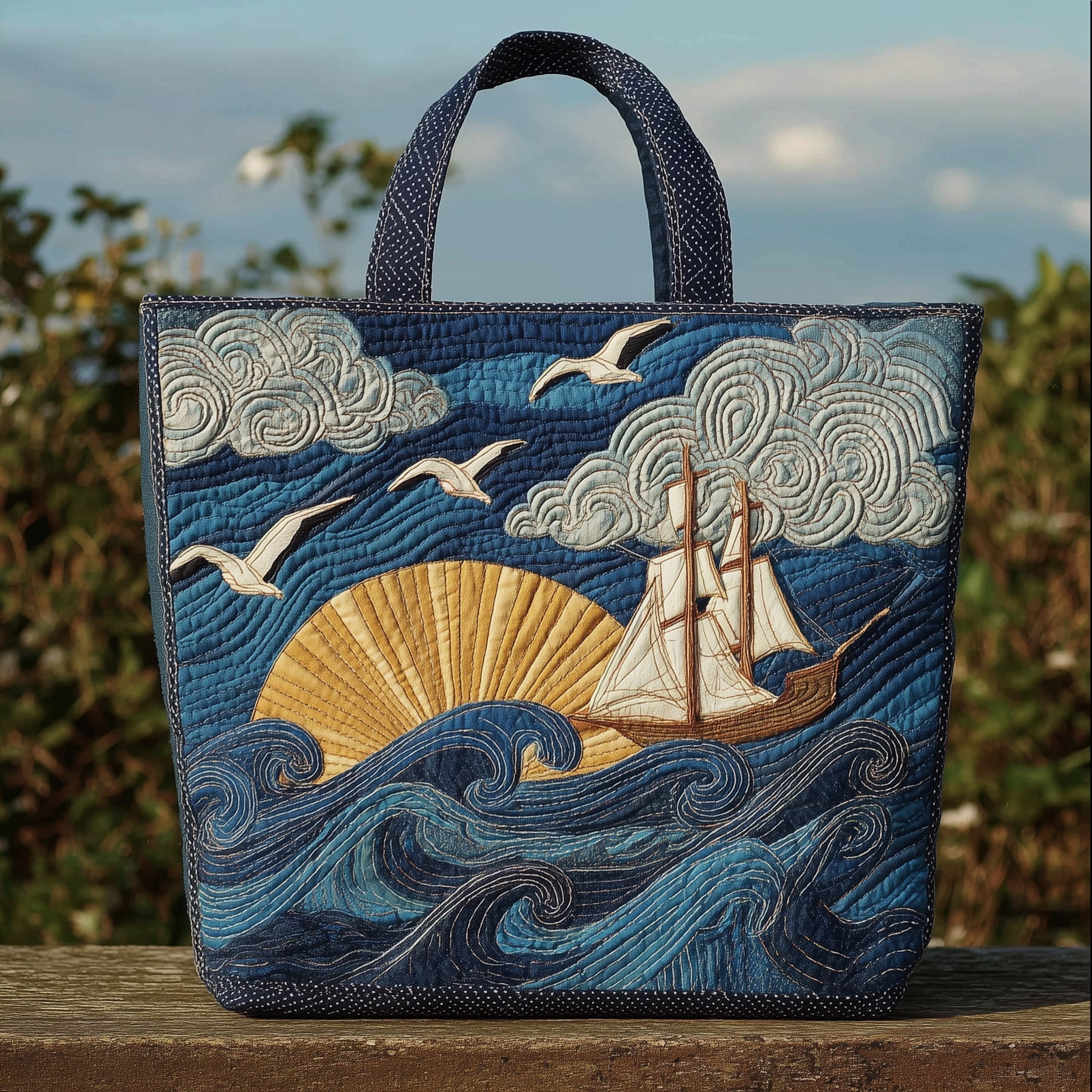 Ocean Wanderer Quilted Tote Bag GFTONL5584