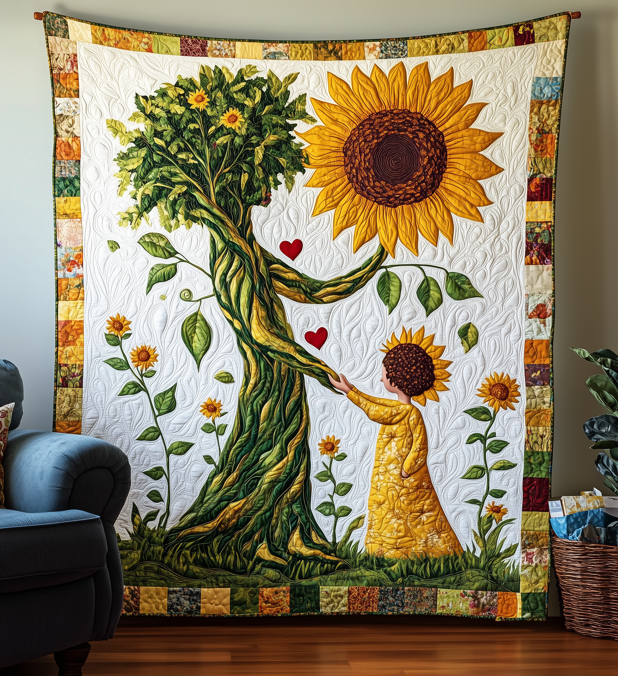 Mother & Daughter Bond Sunflowers Quilted Blanket GFTONL564