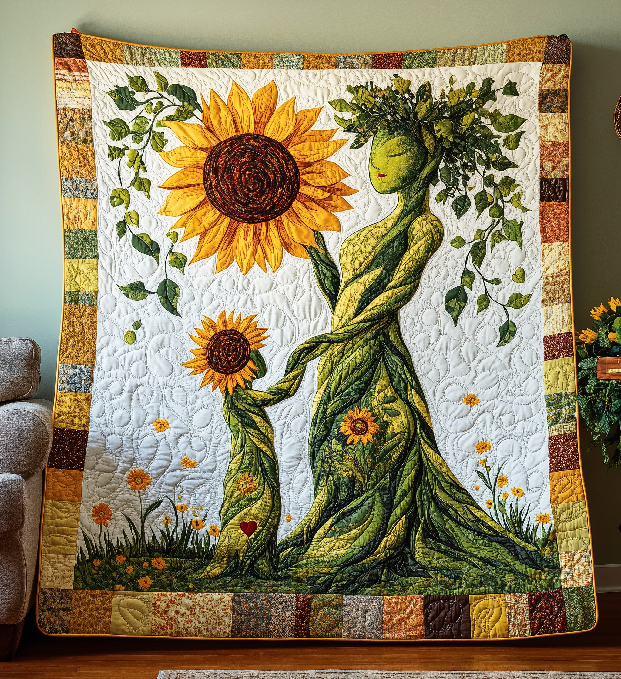 Mother & Daughter Bond Sunflowers Quilted Blanket GFTONL568