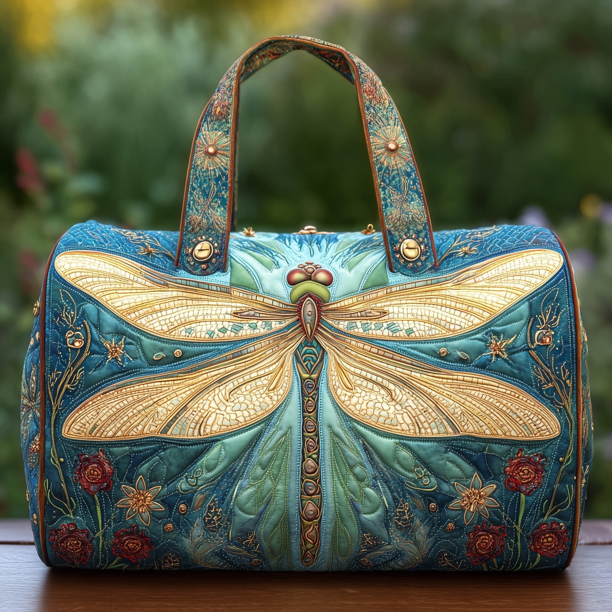 Elegant Dragonfly Quilted Duffle Bag GFTONL5706