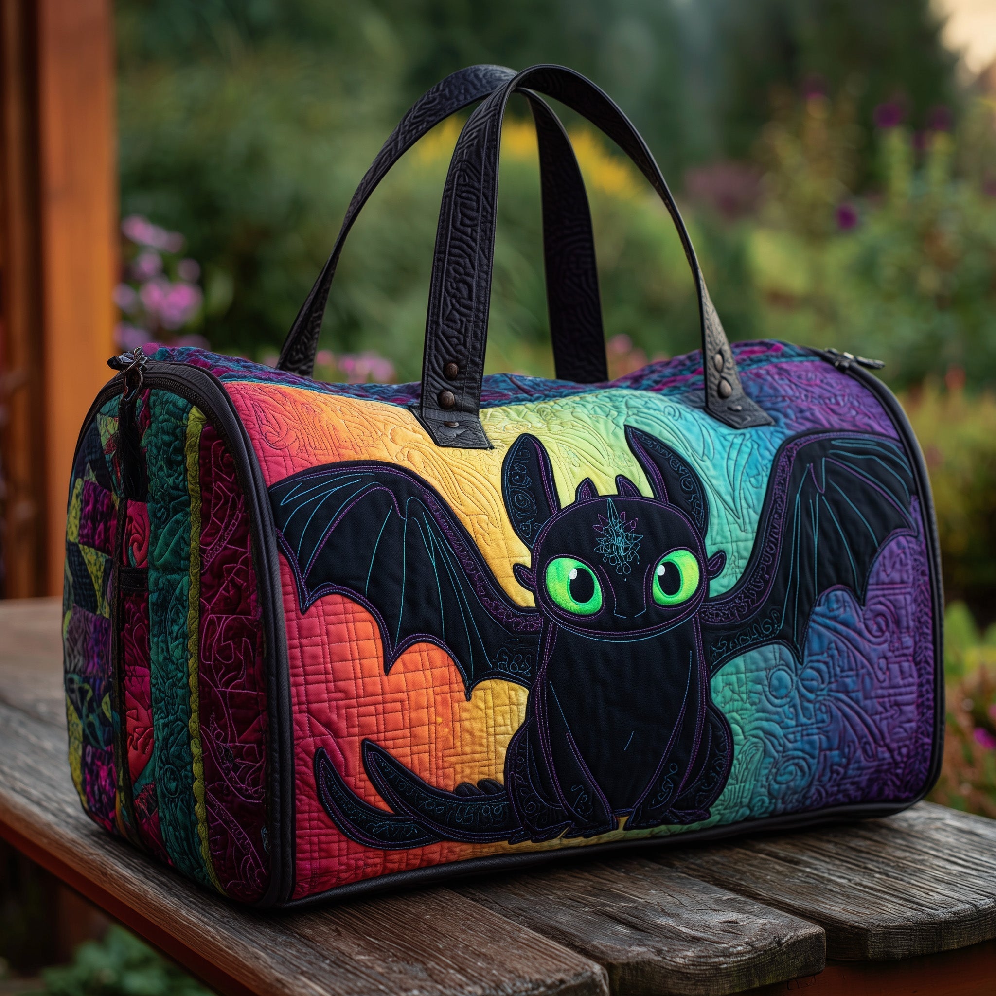 Black Dragon Quilted Duffle Bag GFTONL5716
