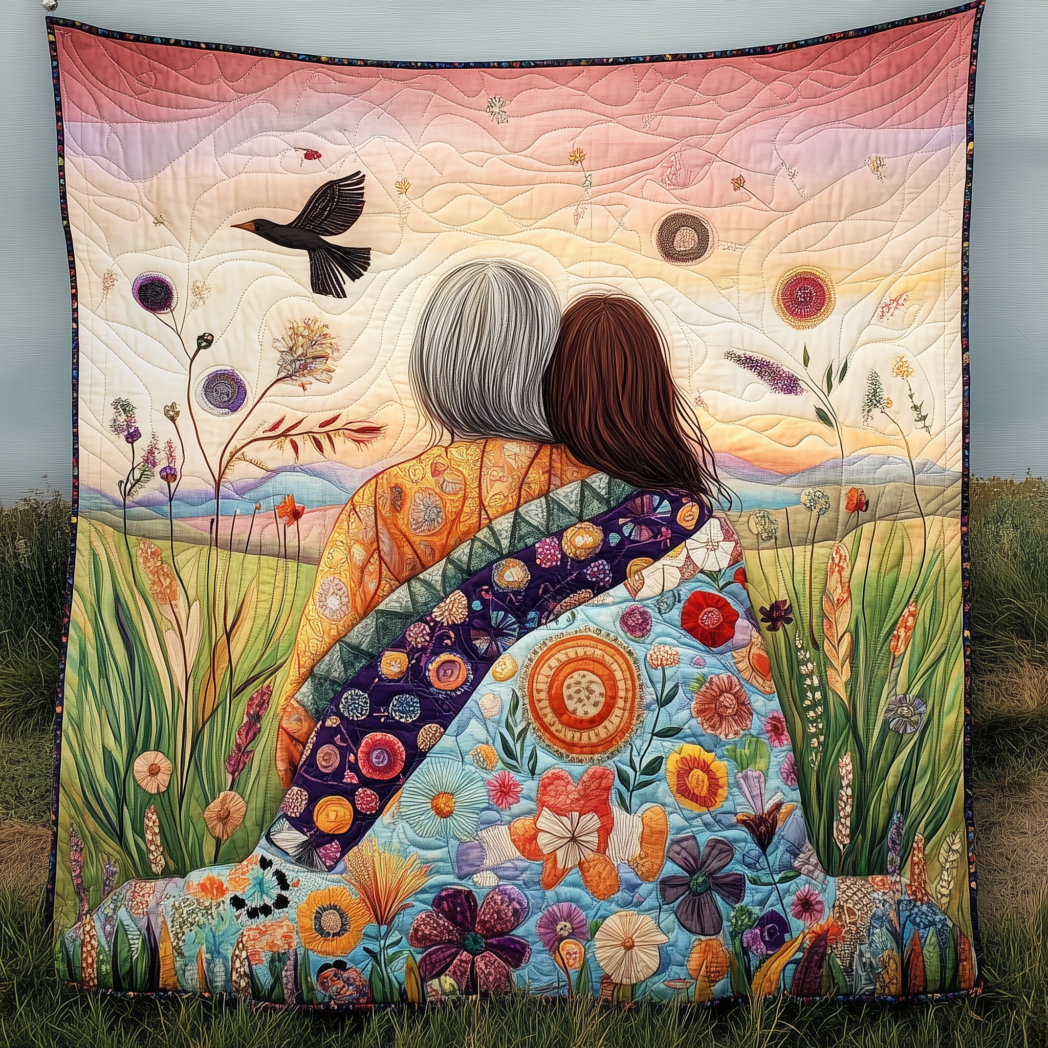 Mother & Daughter A Bond That Can't Be Broken Quilted Blanket GFTONL572