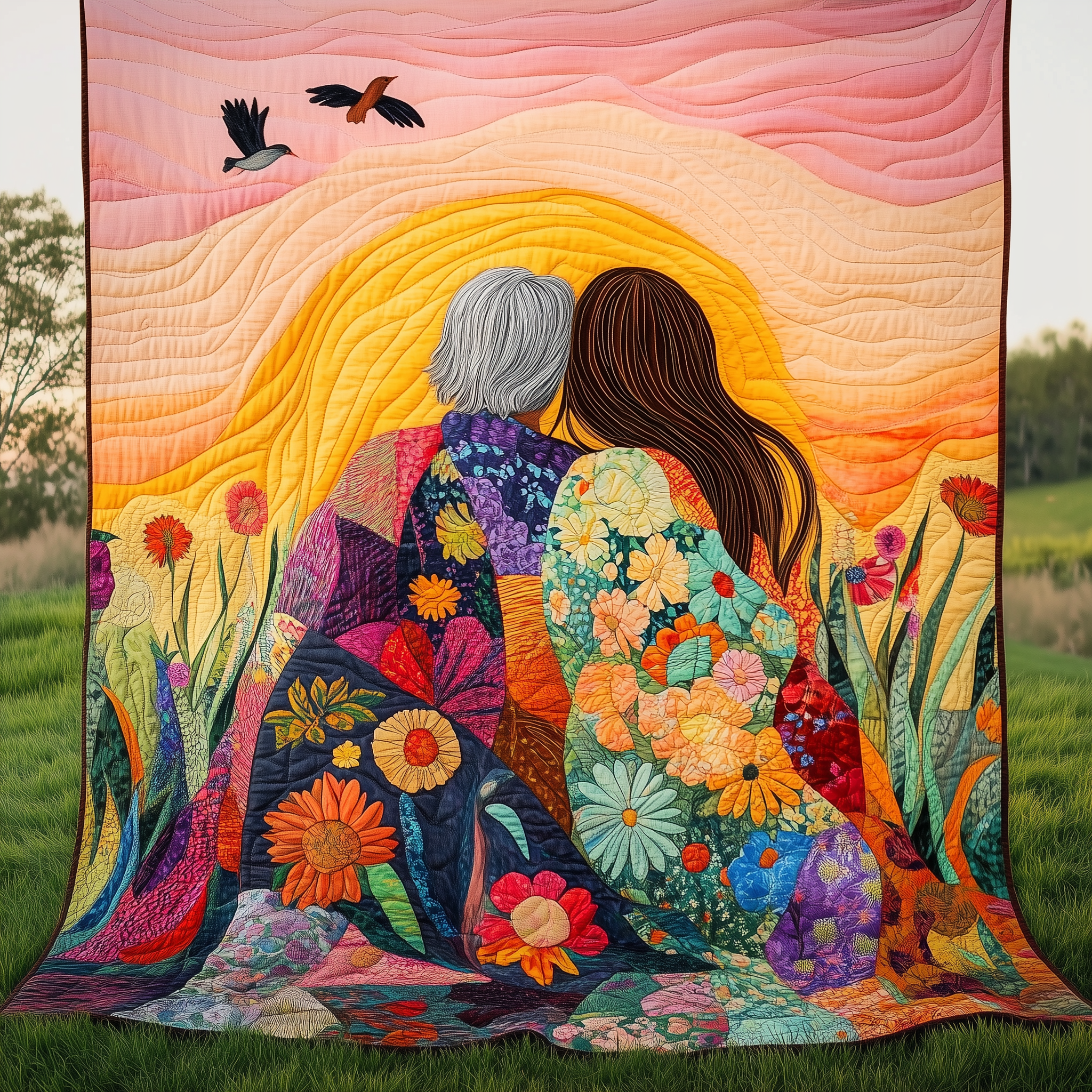 Mother & Daughter A Bond That Can't Be Broken Quilted Blanket GFTONL575