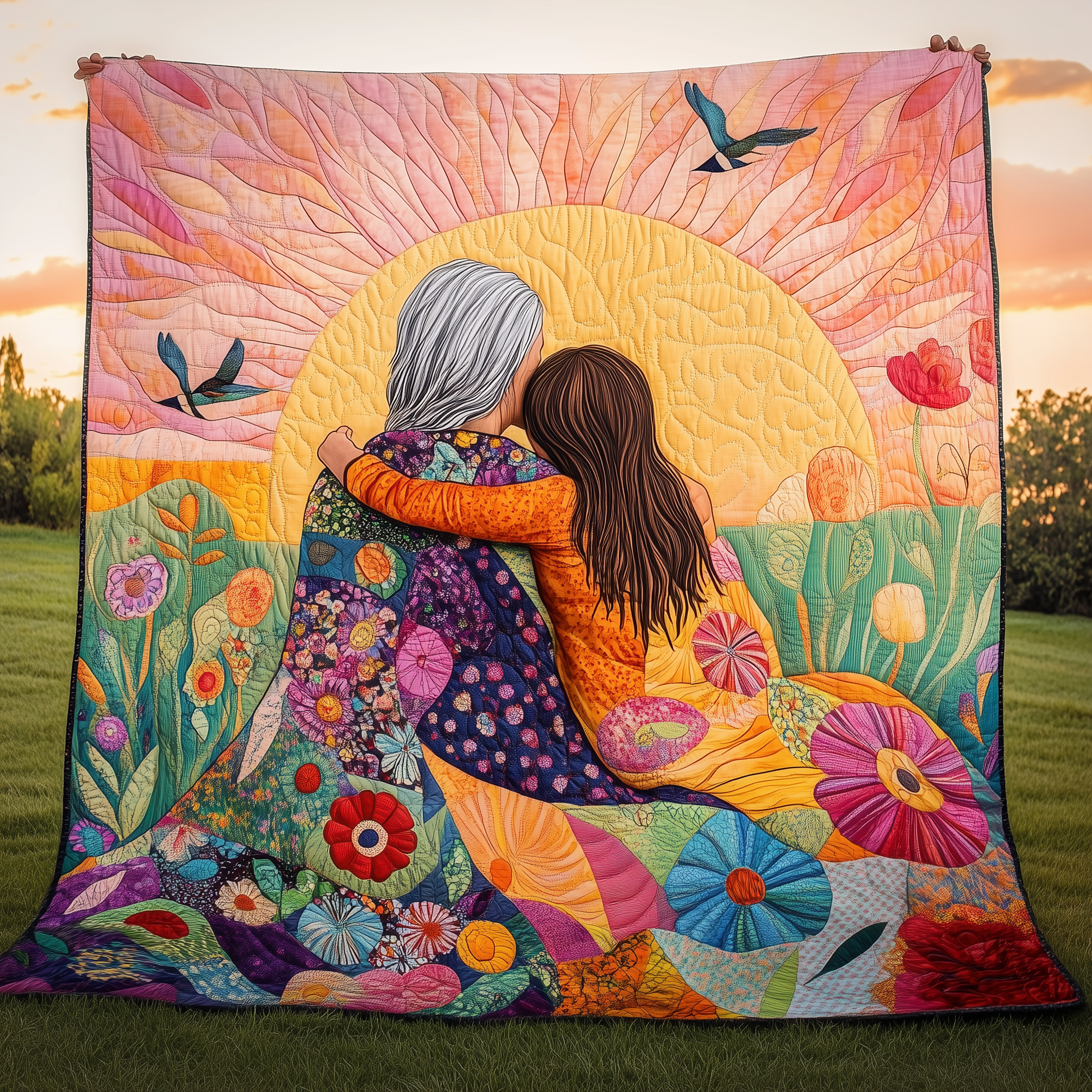Mother & Daughter A Bond That Can't Be Broken Quilted Blanket GFTONL576