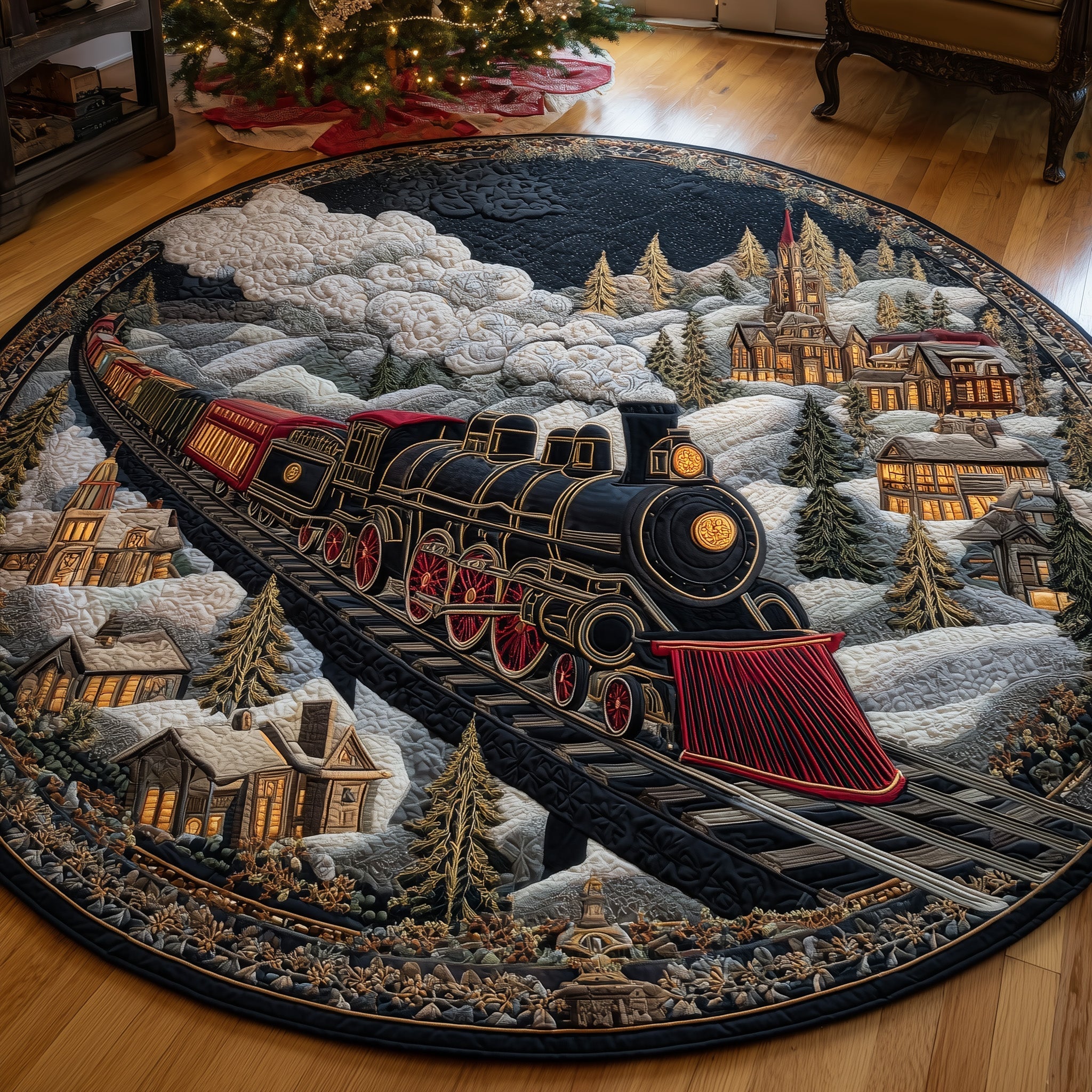 Vintage Train Quilted Round Mat GFTONL6851