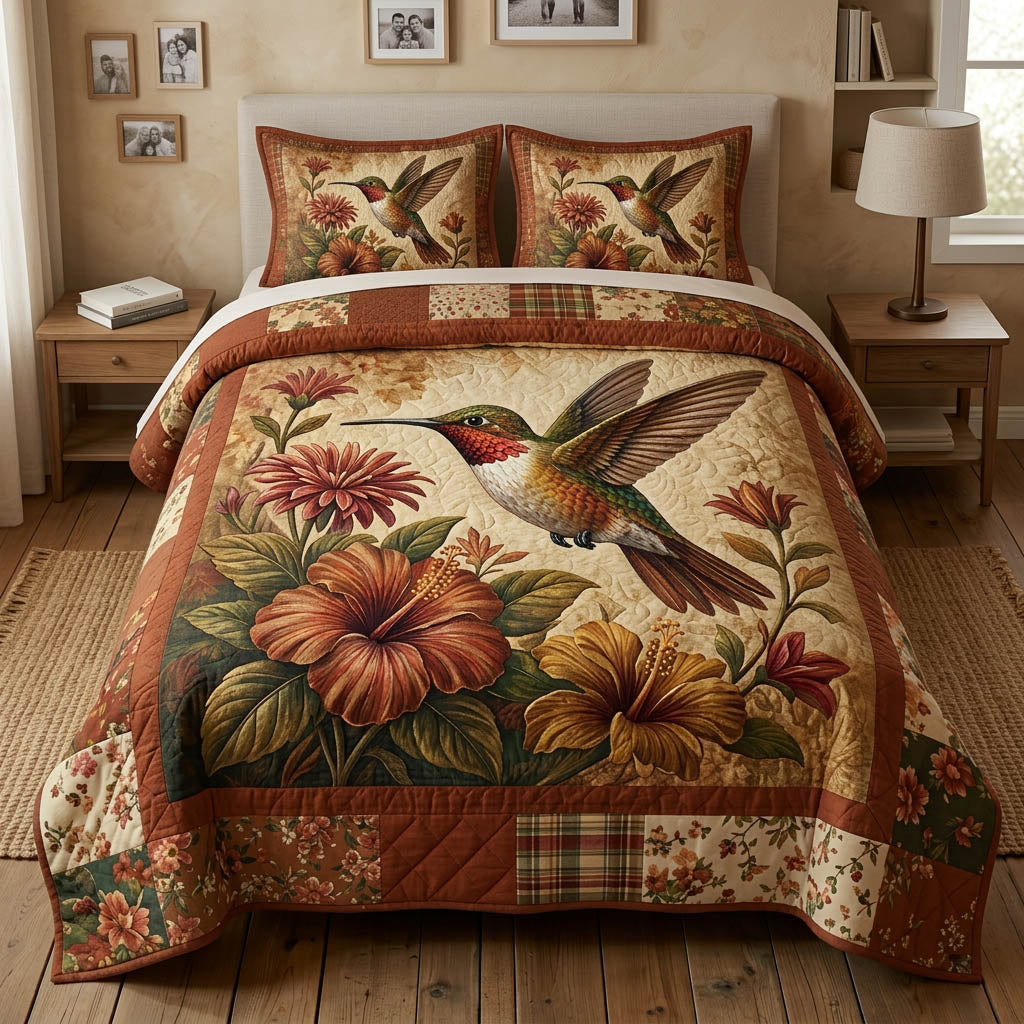 Harmony Garden 3-Piece Quilted Bedding Set GFTONL7329