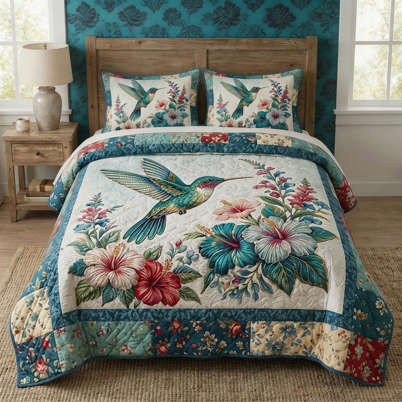 Heritage Floral 3-Piece Quilted Bedding Set GFTONL7338