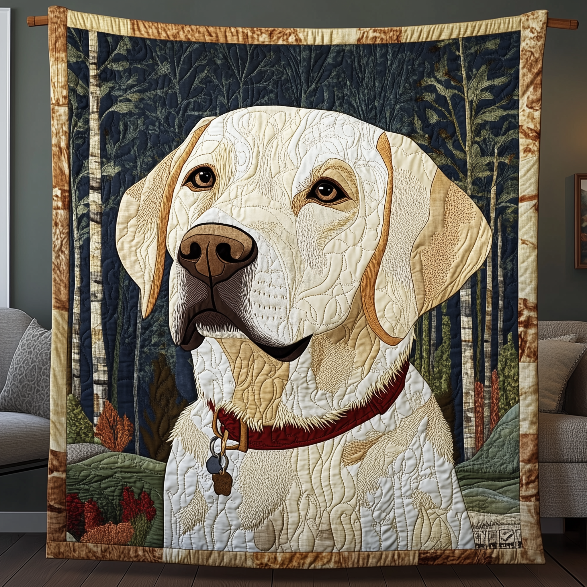 Gazing Upon Life Labrador Retriever Quilted Blanket GFTONL972