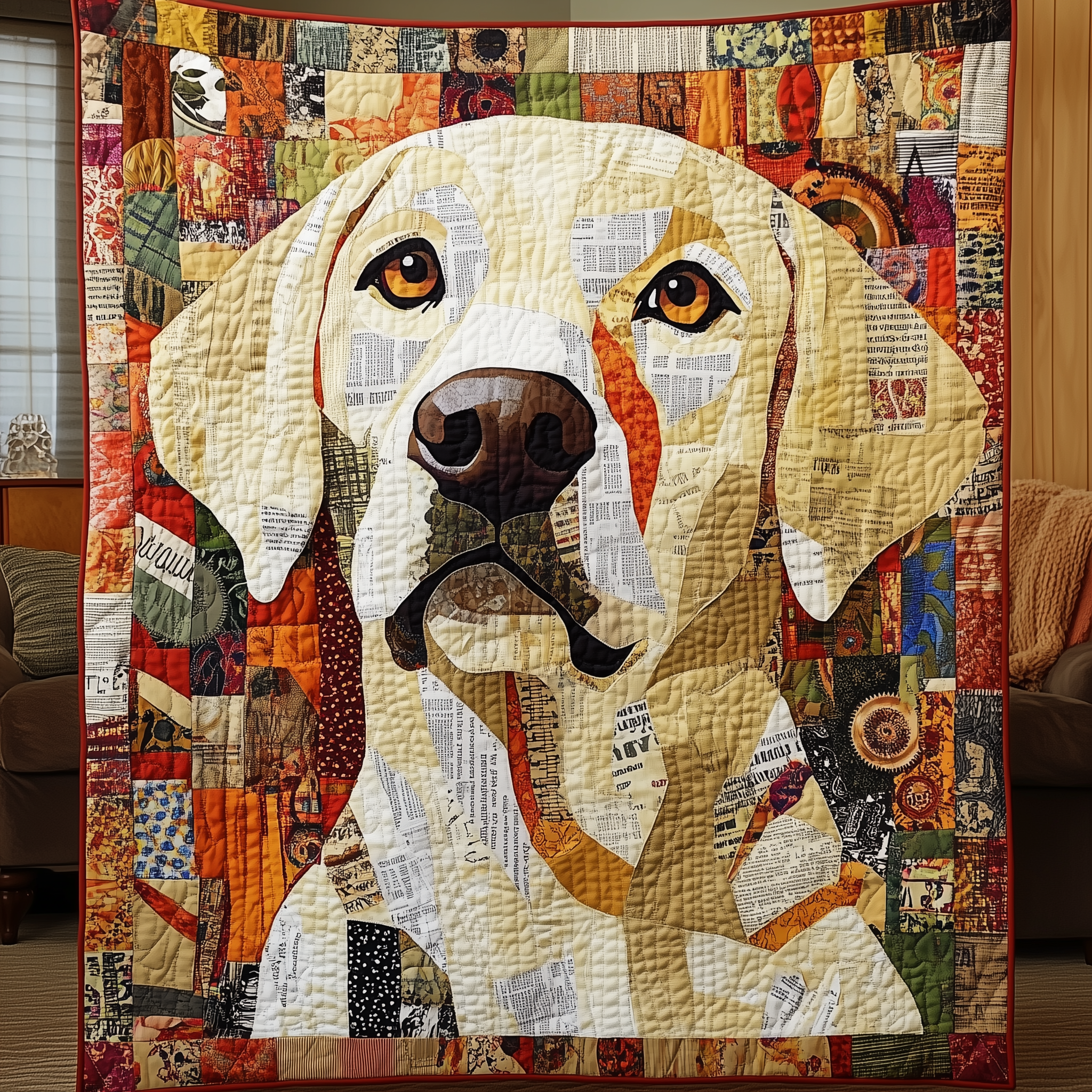 Colorful Labrador Retriever Quilted Blanket GFTONL985