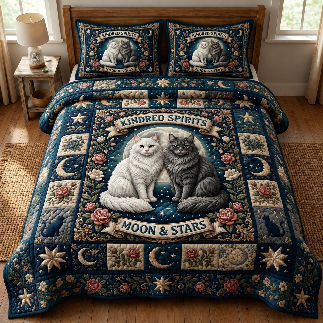 Cat Lovers 3-Piece Quilted Bedding Set GFTONMU1004