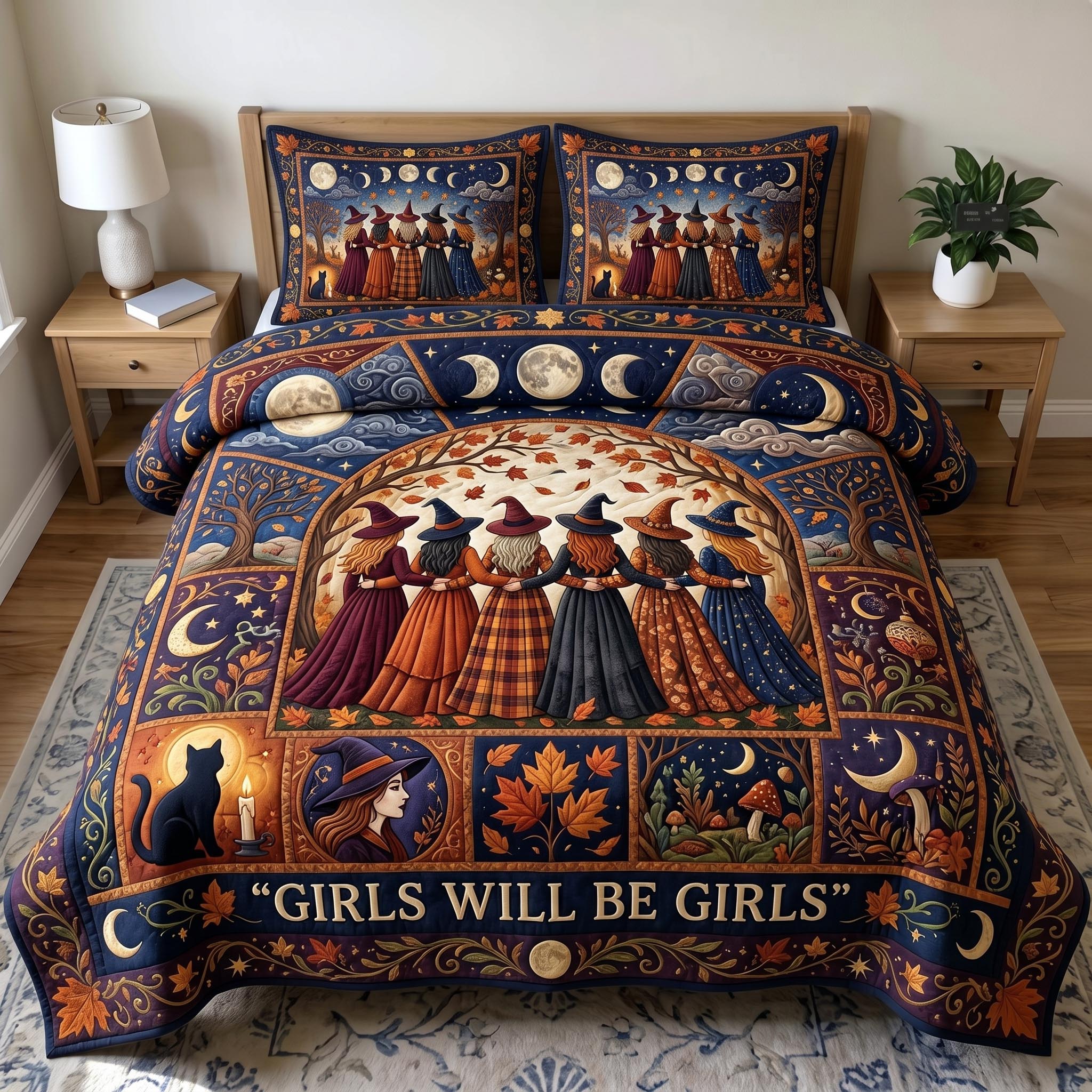 Witches Coven 3-Piece Quilted Bedding Set GFTONMU1017