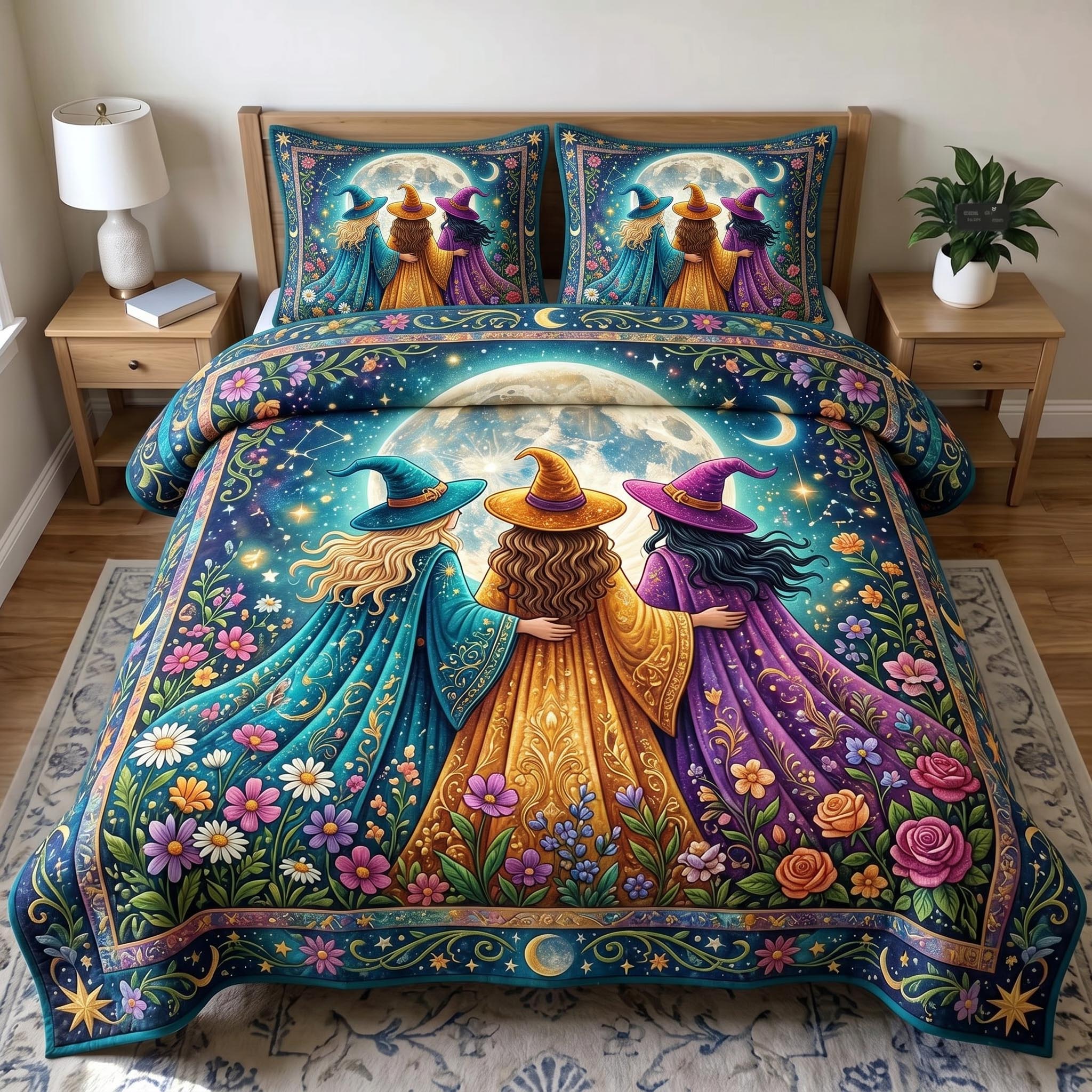 Witches Coven 3-Piece Quilted Bedding Set GFTONMU1018