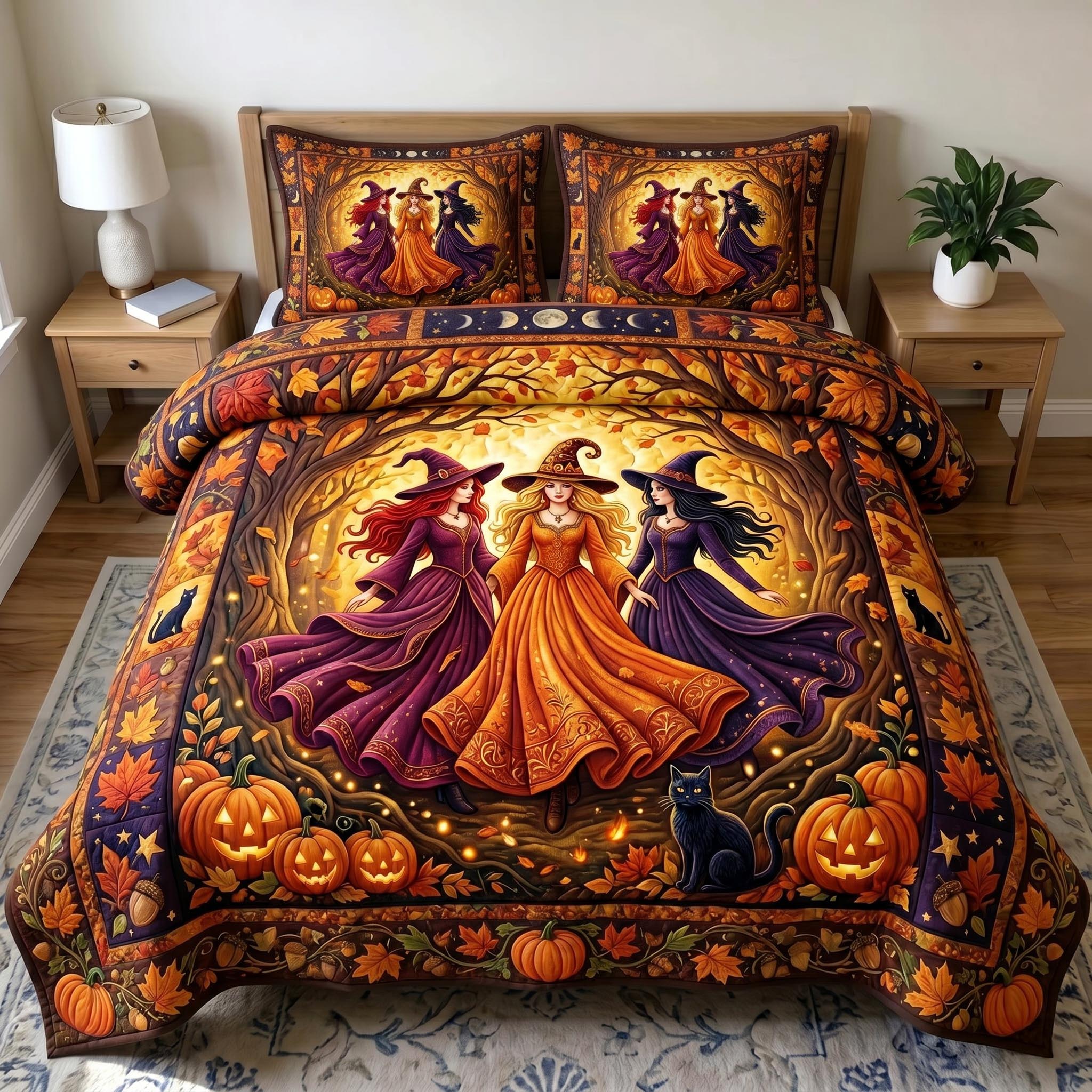 Witches Coven 3-Piece Quilted Bedding Set GFTONMU1019