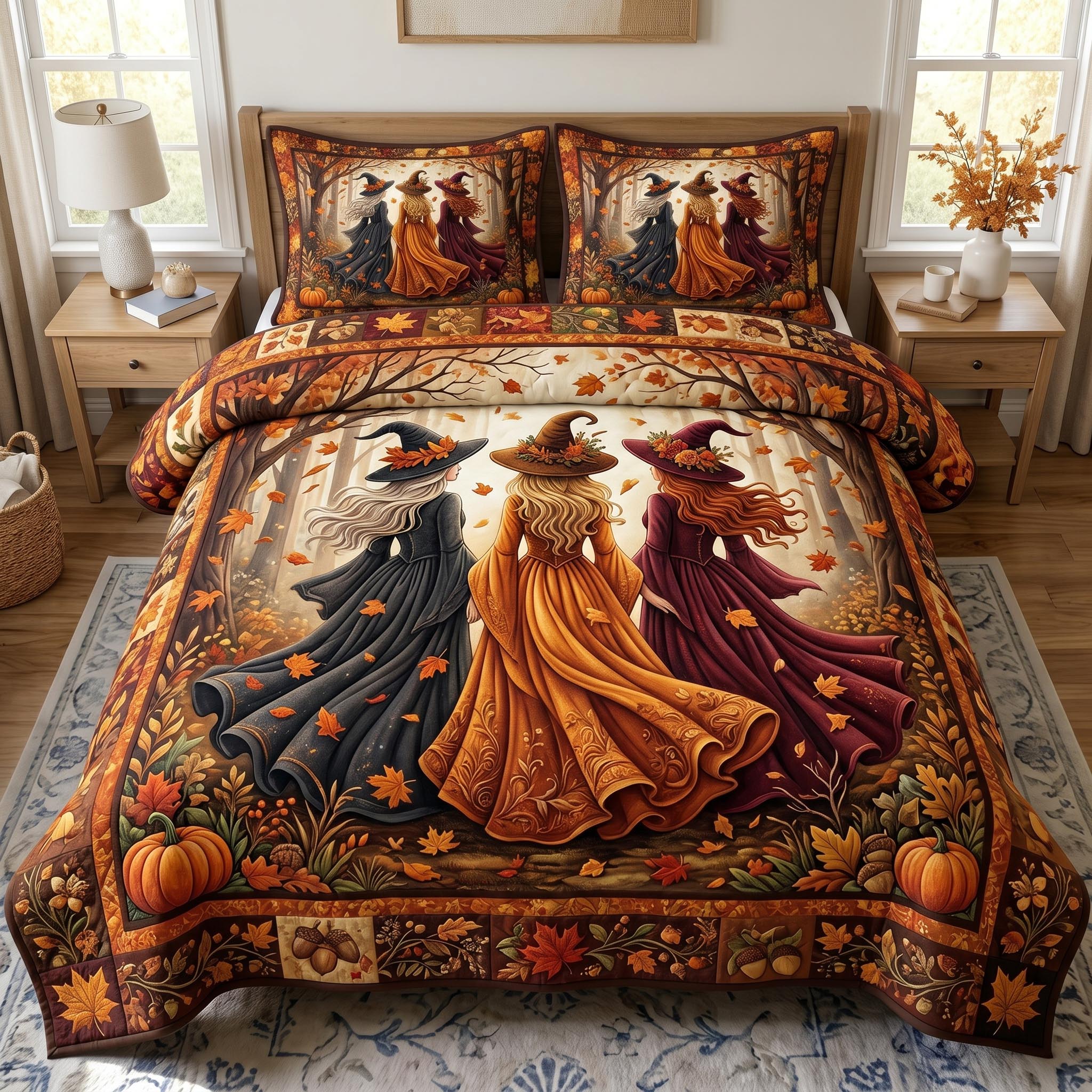 Witches Coven 3-Piece Quilted Bedding Set GFTONMU1020
