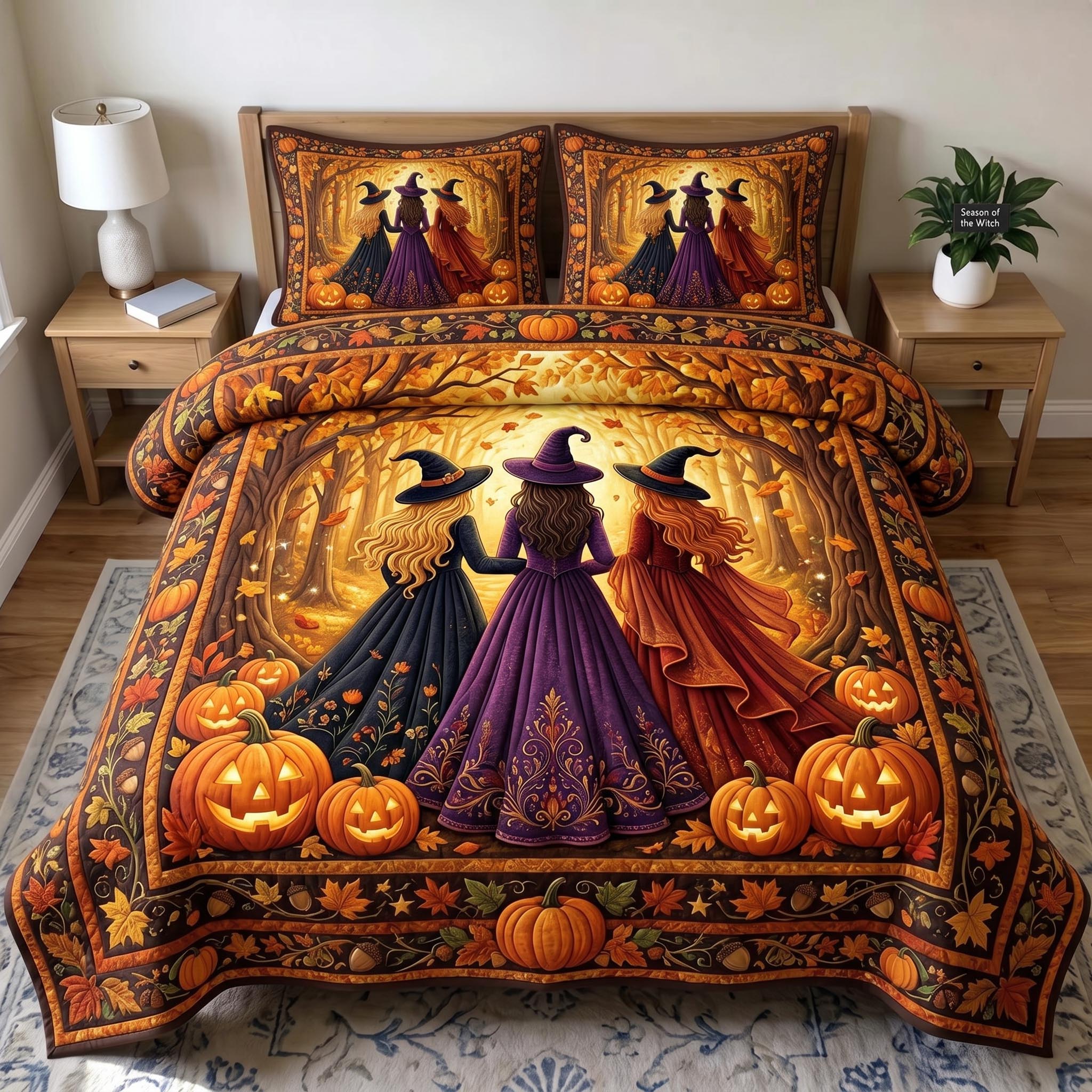 Witches Coven 3-Piece Quilted Bedding Set GFTONMU1021
