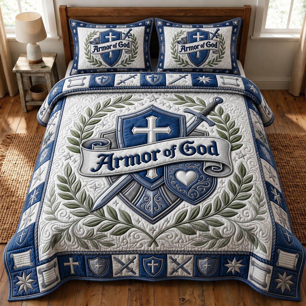 Armor Of God 3-Piece Quilted Bedding Set GFTONMU1165