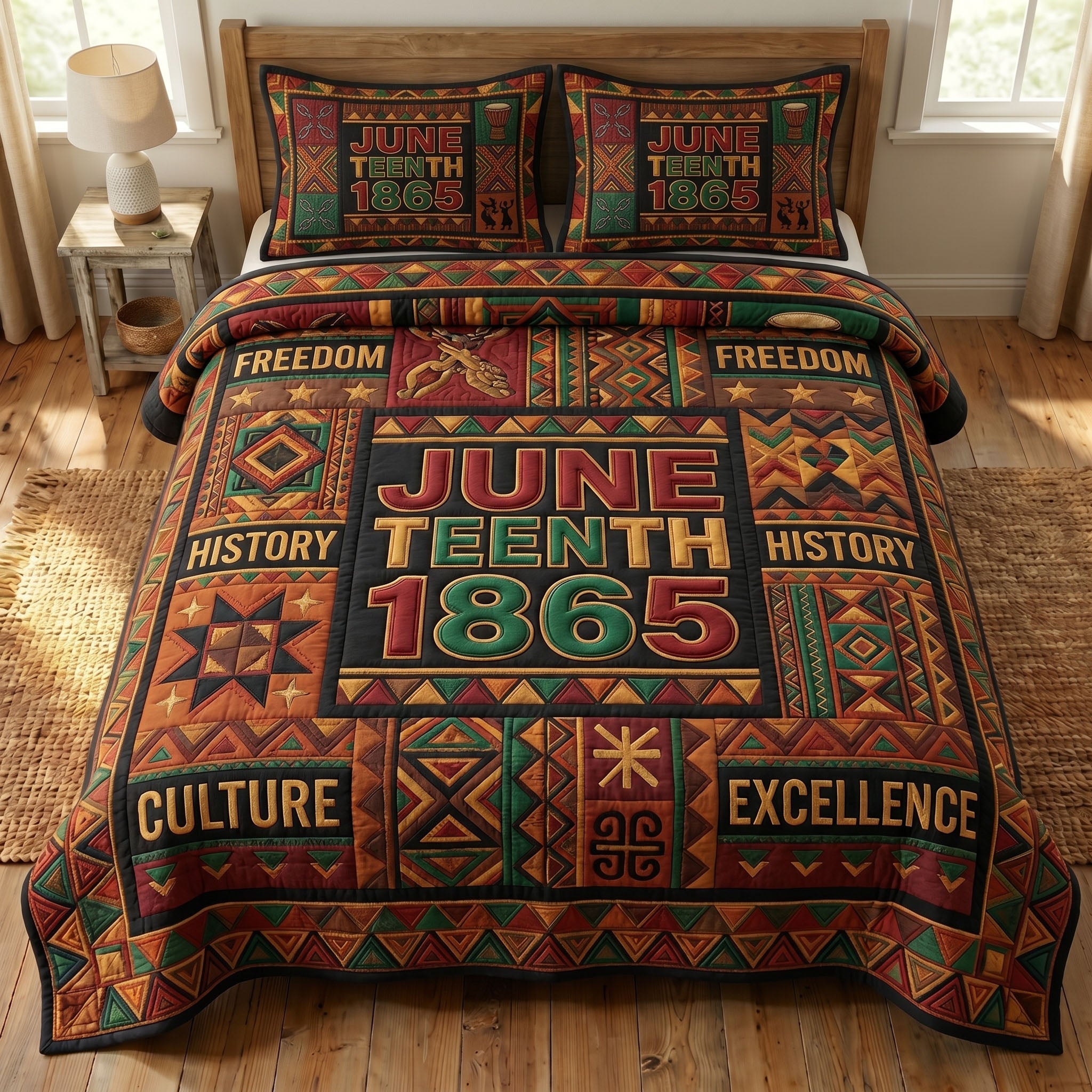 Juneteenth Soul 3-Piece Quilted Bedding Set GFTONMU325