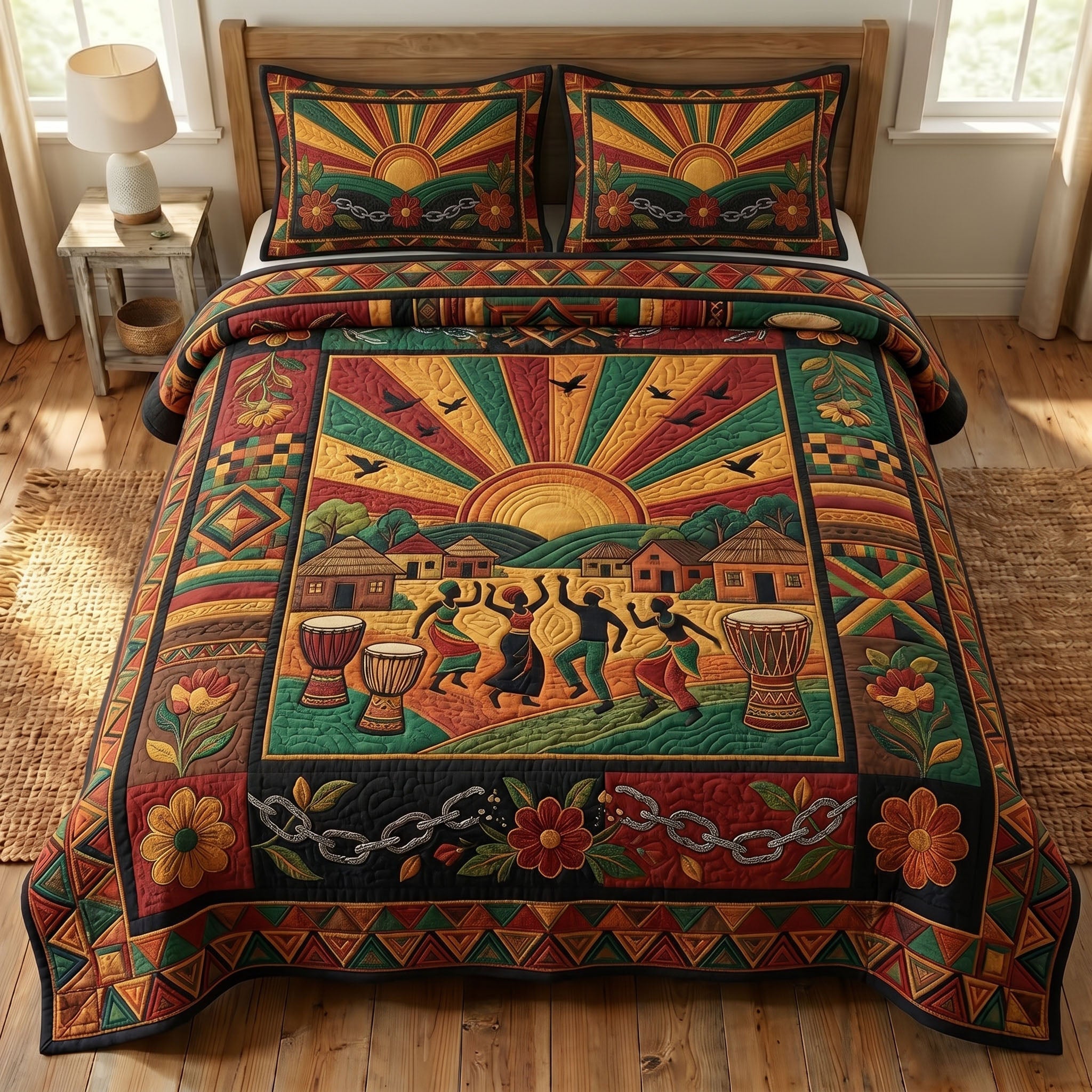 Juneteenth Soul 3-Piece Quilted Bedding Set GFTONMU329
