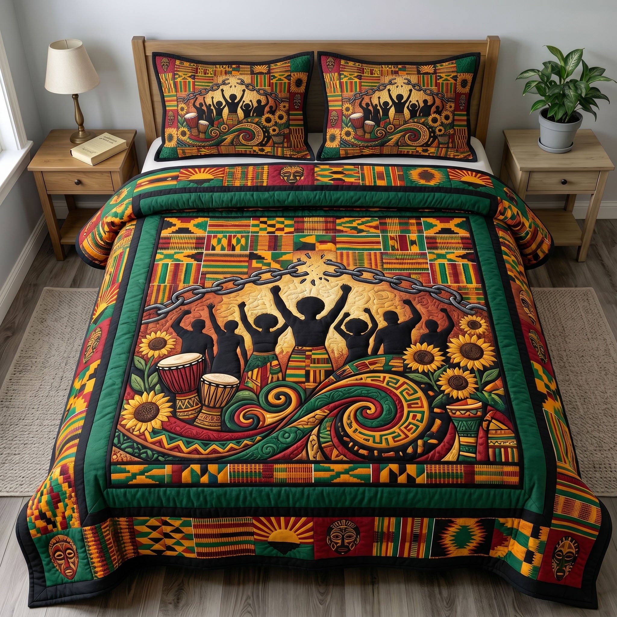 Juneteenth Soul 3-Piece Quilted Bedding Set GFTONMU334