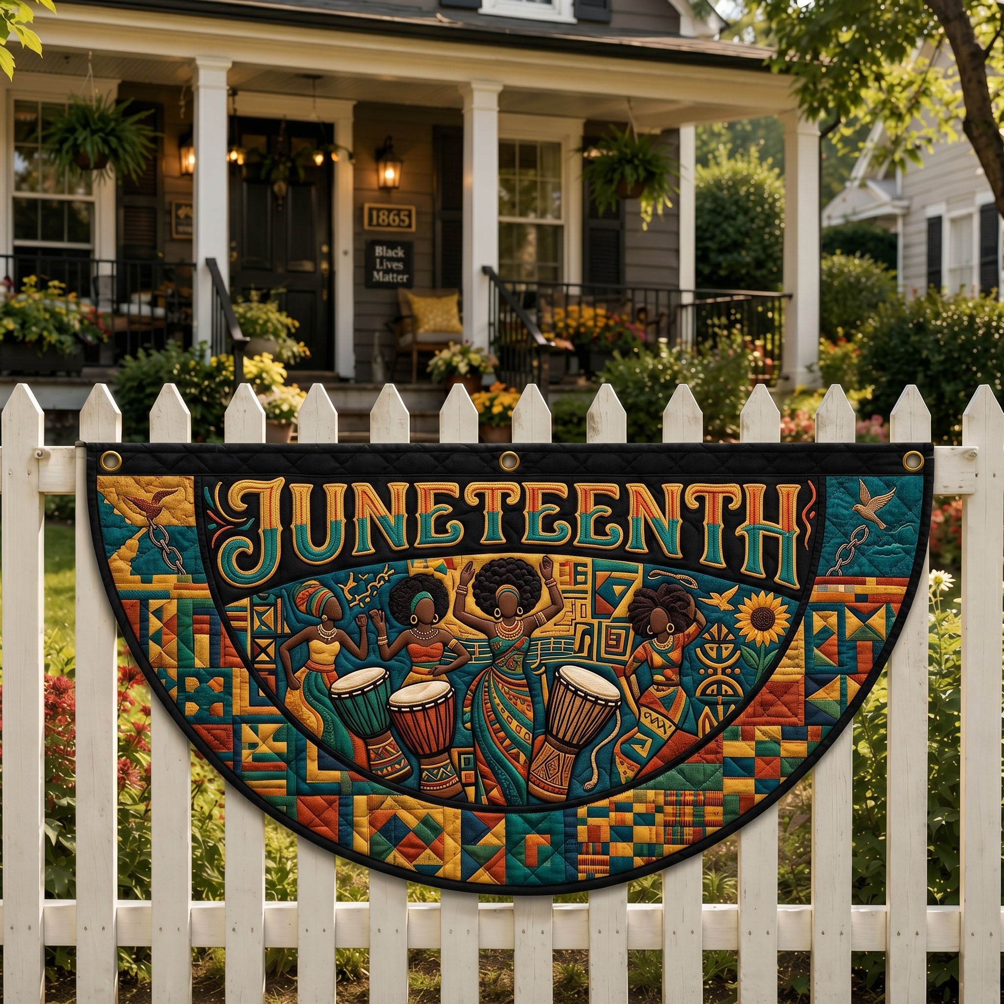 Juneteenth Pride Fan Flag GFTONMU360