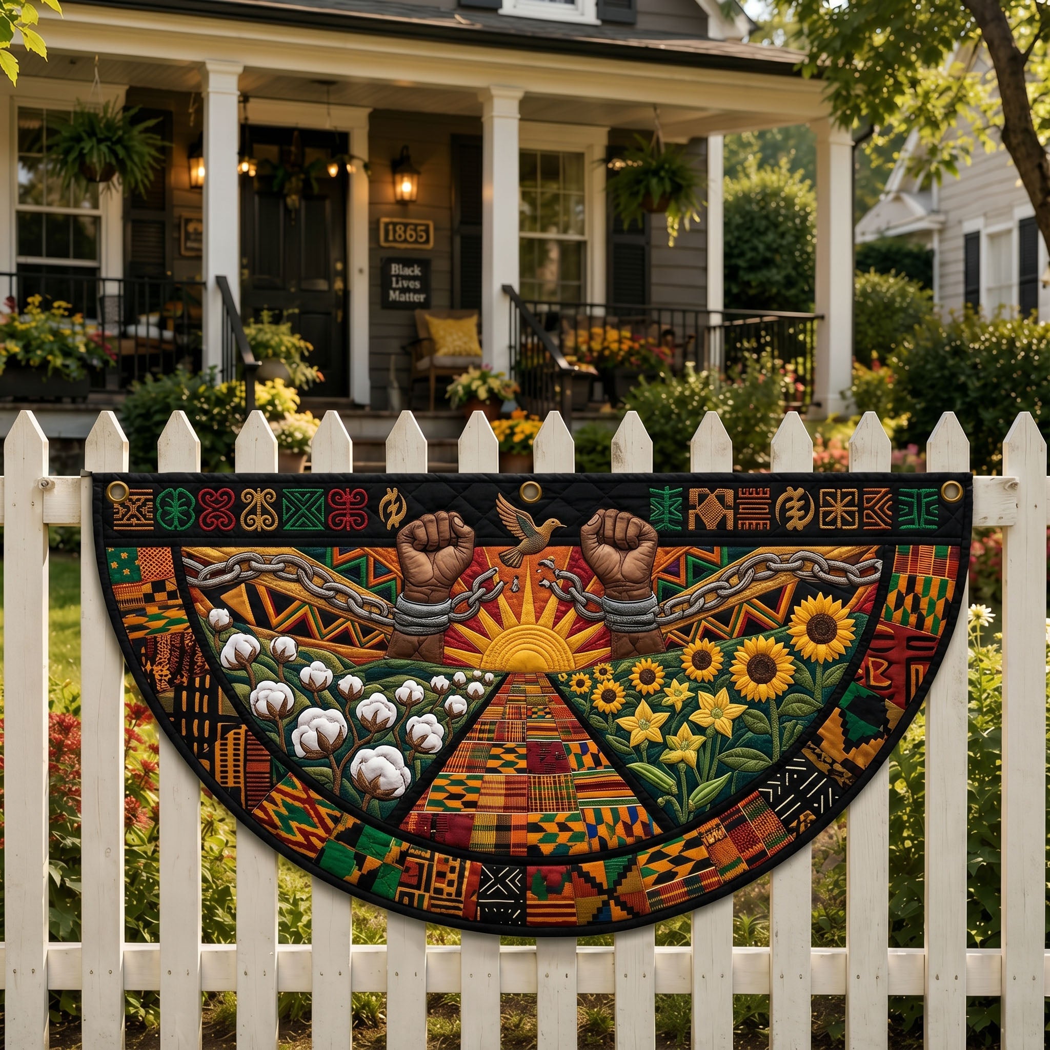 Juneteenth Pride Fan Flag GFTONMU361