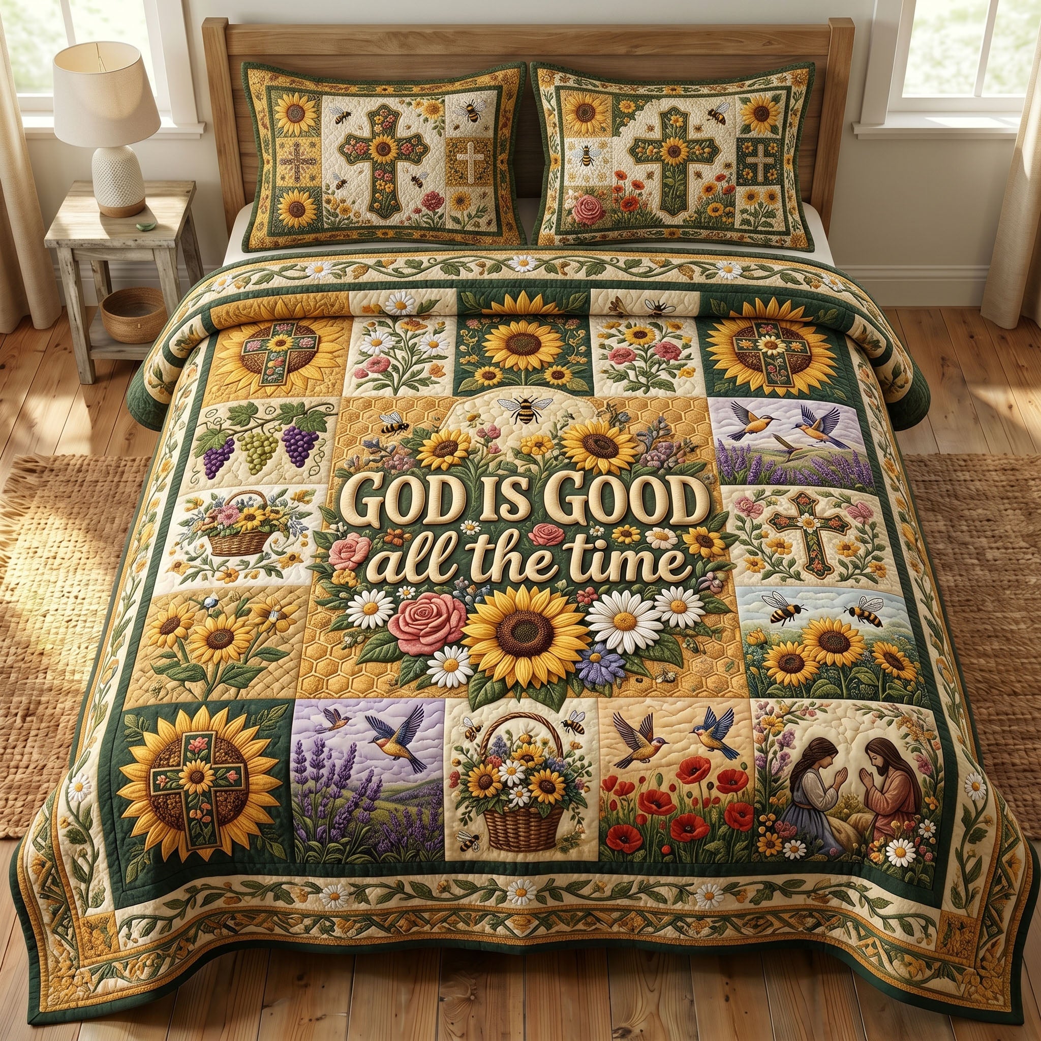 Christian Faith 3-Piece Quilted Bedding Set GFTONMU421