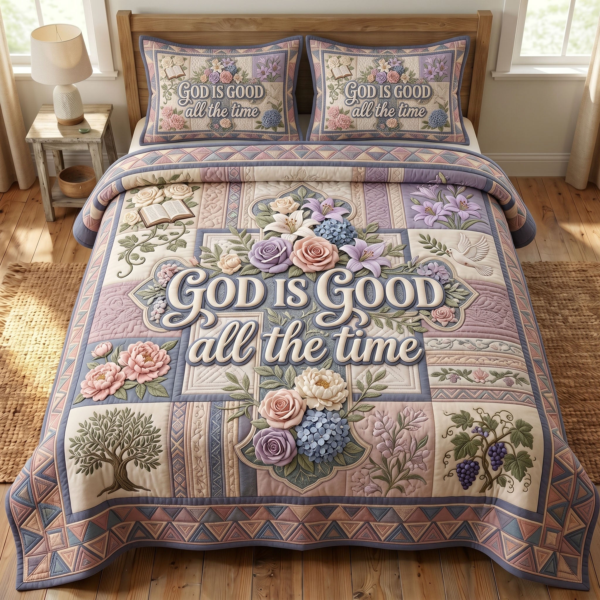 Christian Faith 3-Piece Quilted Bedding Set GFTONMU423