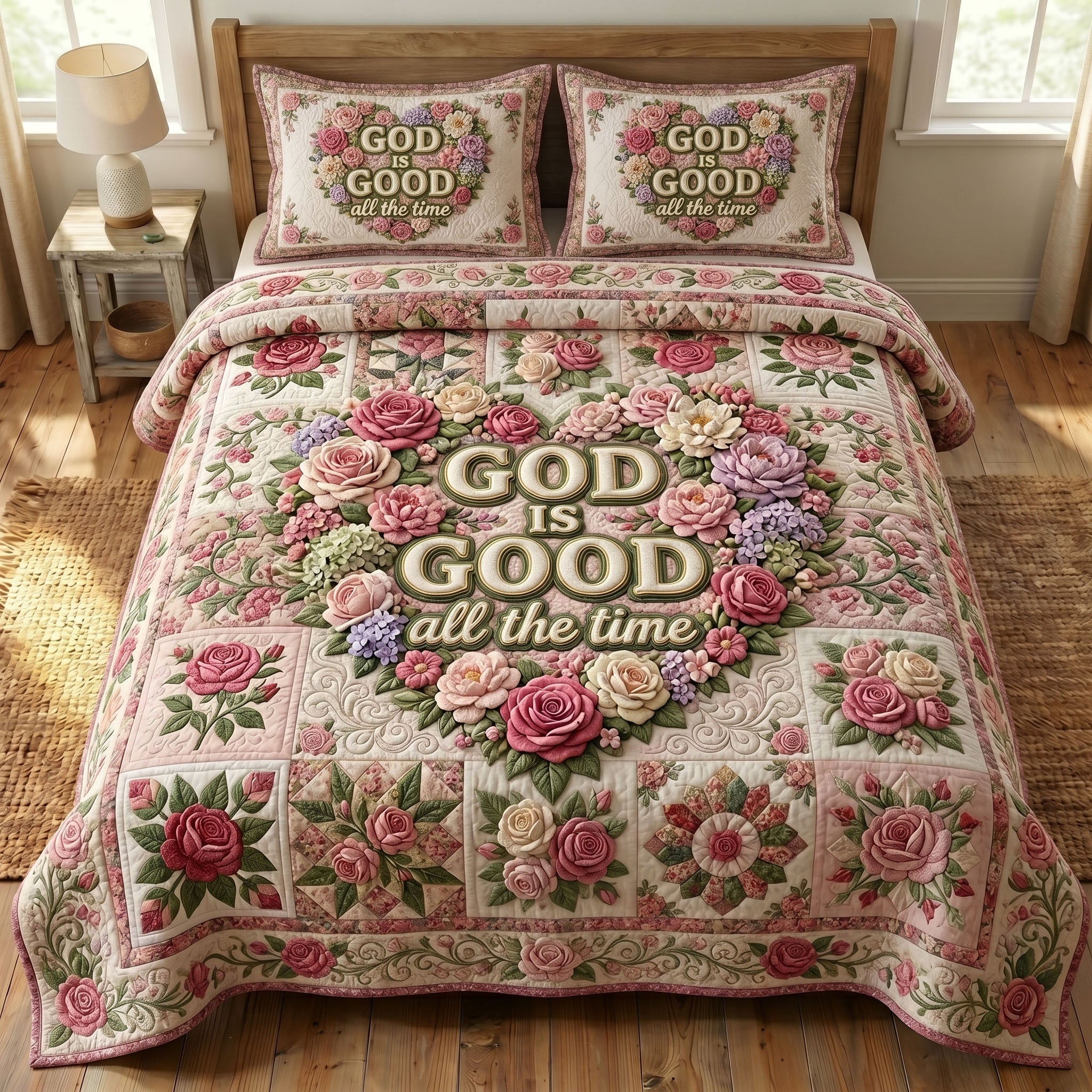 Christian Faith 3-Piece Quilted Bedding Set GFTONMU425