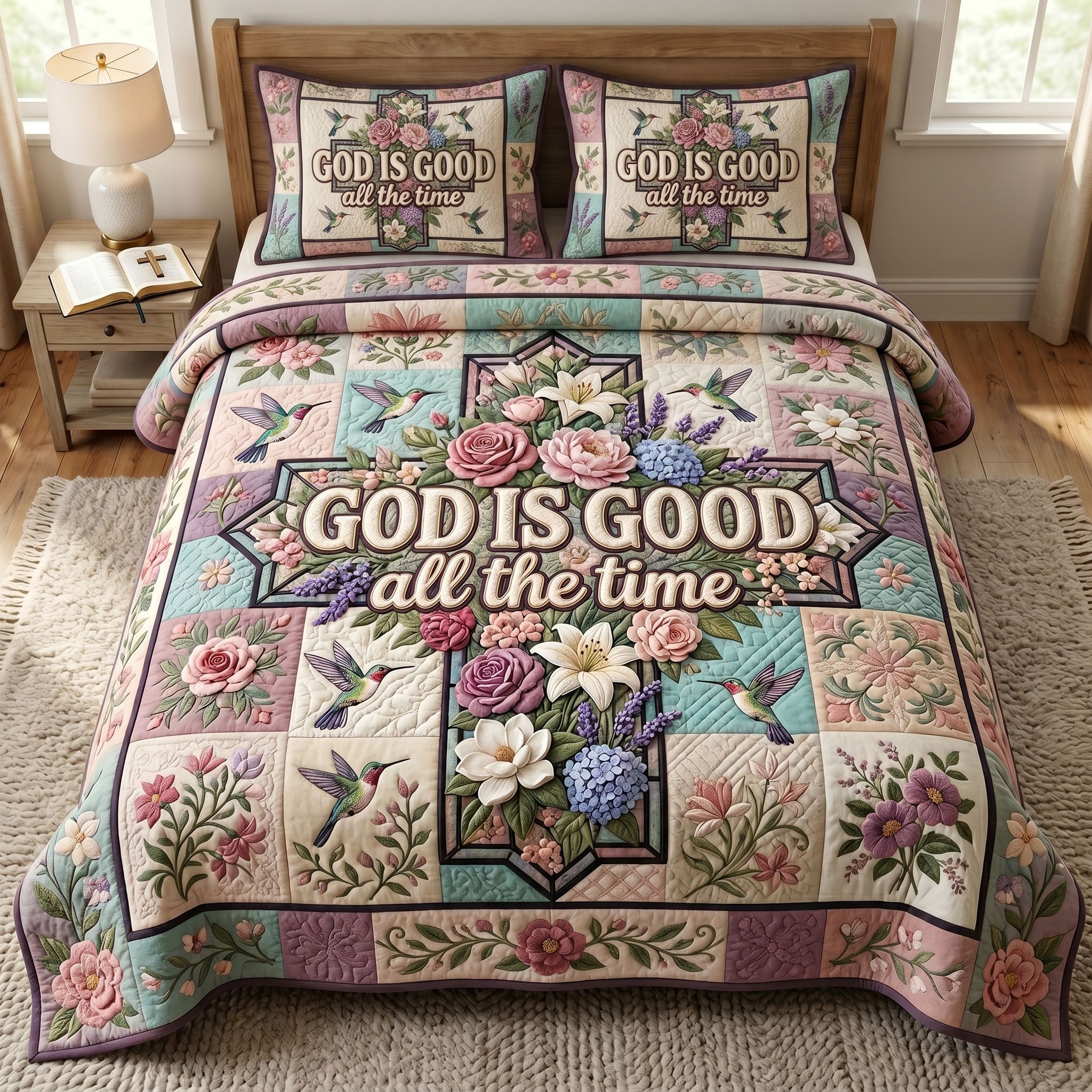 Christian Faith 3-Piece Quilted Bedding Set GFTONMU427